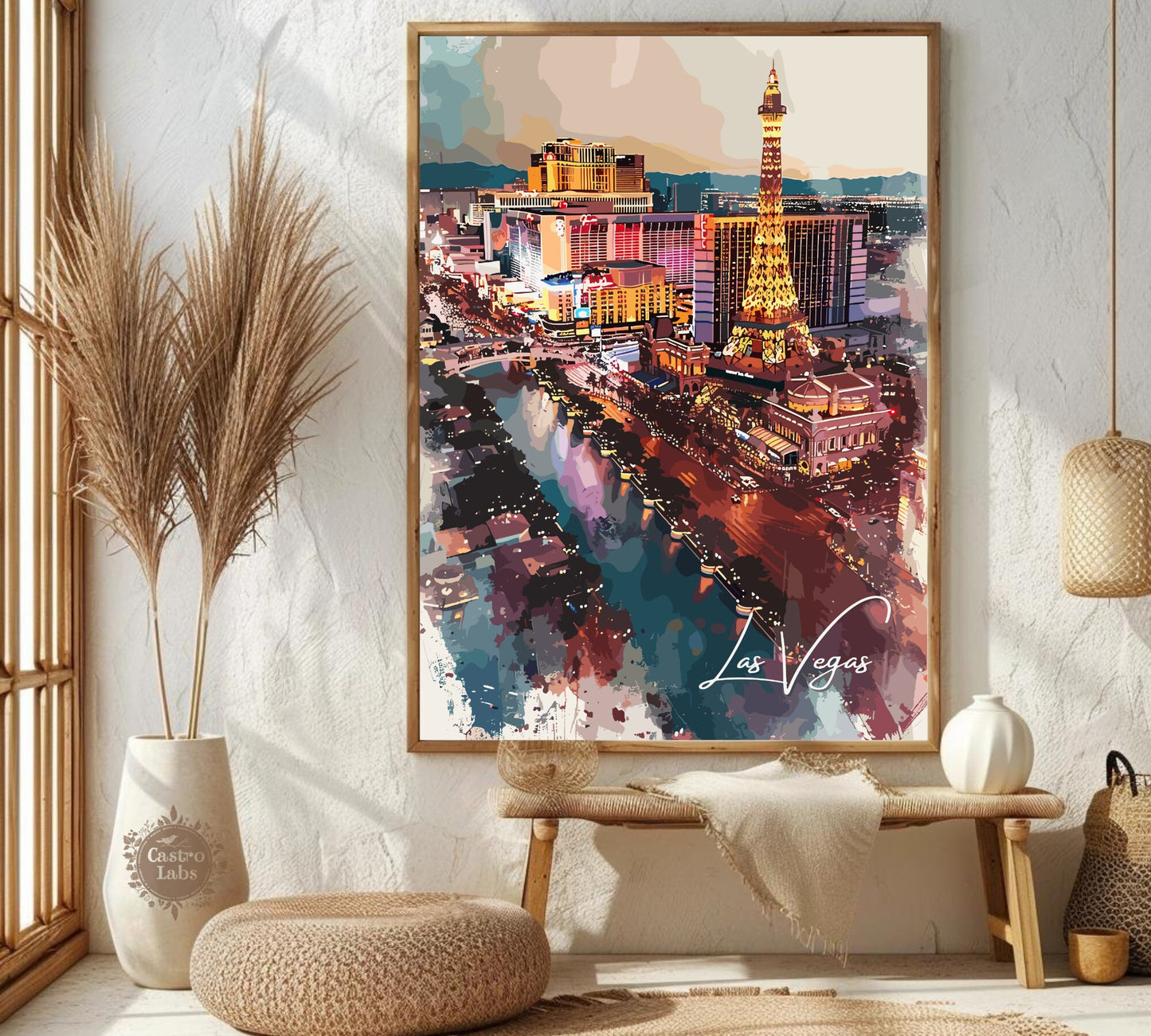 Las Vegas Poster, Las Vegas Print, Las Vegas Painting, Las Vegas Artwork, Home Décor