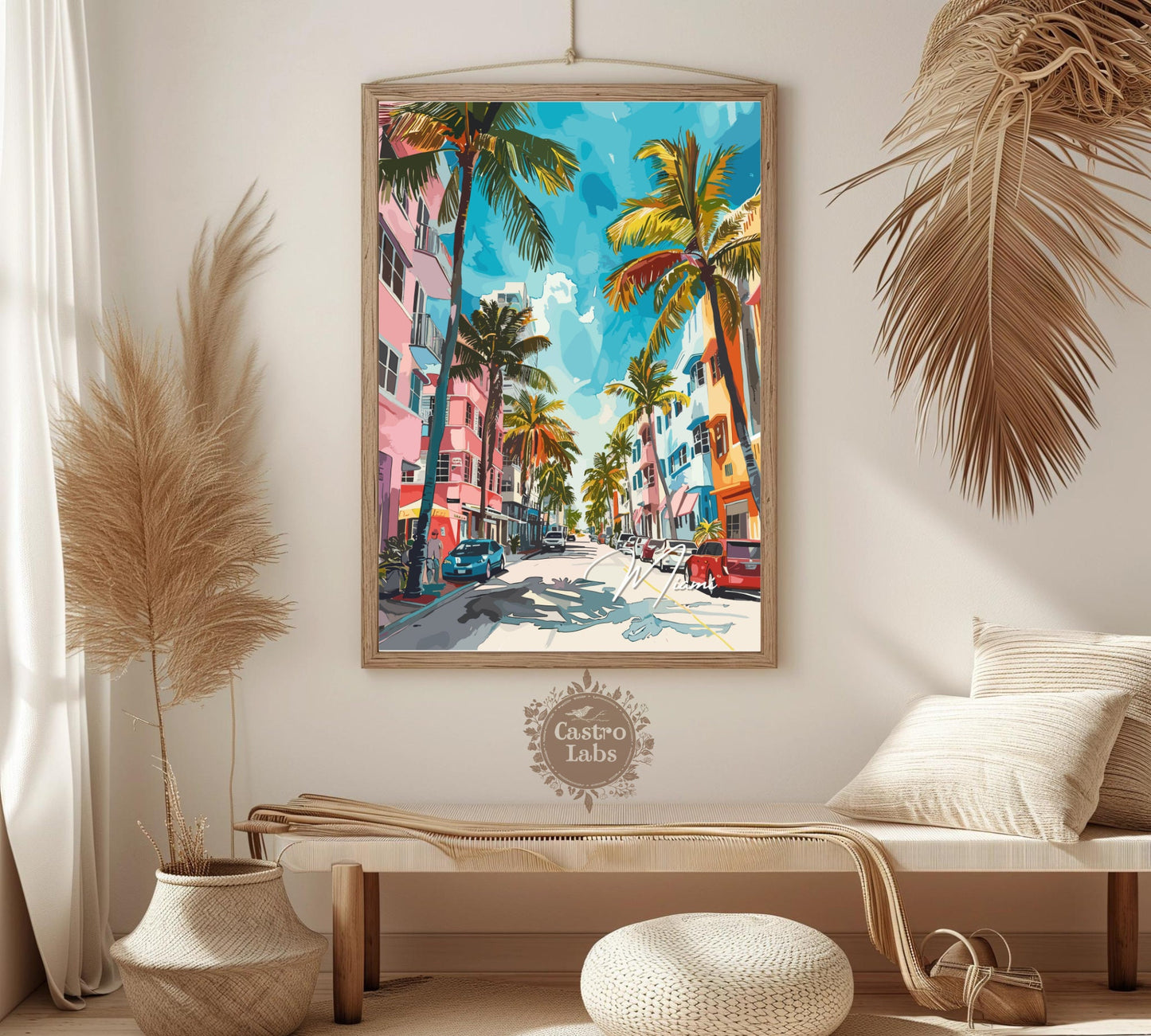 Miami Poster, Miami Print, Miami Painting, Miami Artwork, Home Décor