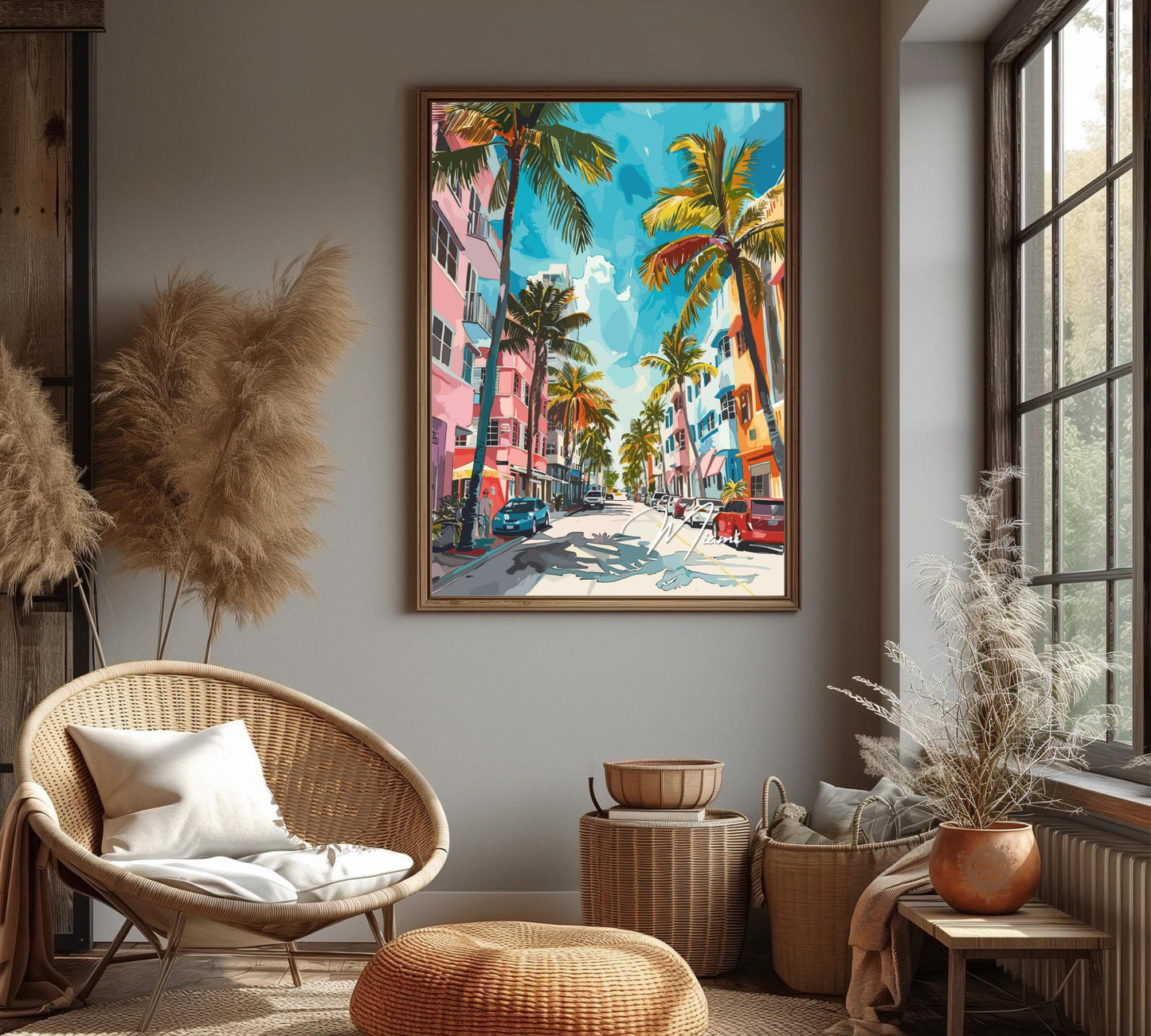 Miami Poster, Miami Print, Miami Painting, Miami Artwork, Home Décor