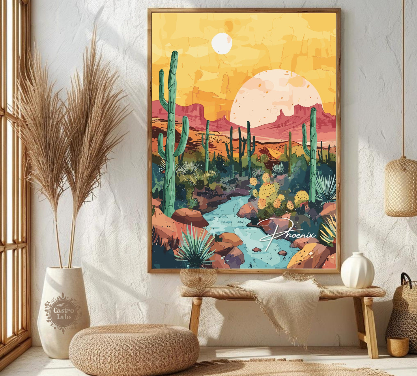 Phoenix Poster, Phoenix Arizona Print, Phoenix Artwork, Home Décor, Phoenix Painting