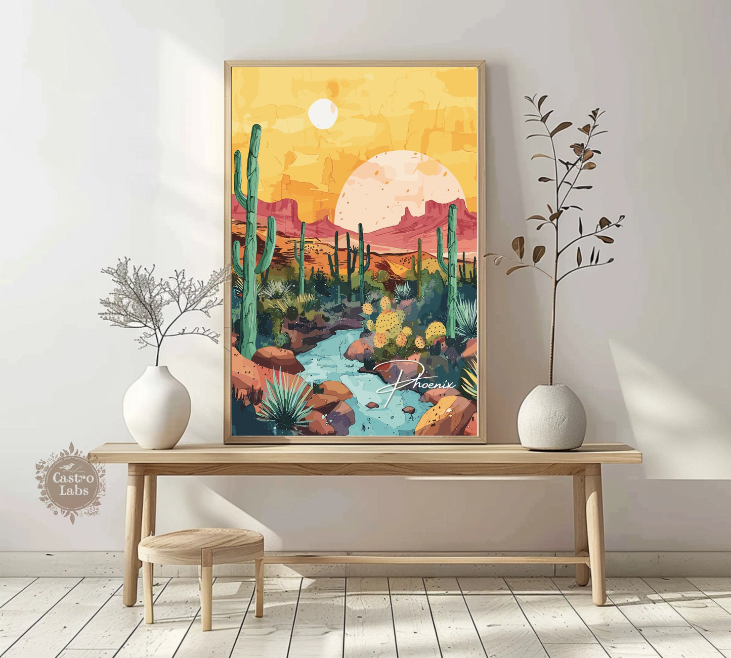 Phoenix Poster, Phoenix Arizona Print, Phoenix Artwork, Home Décor, Phoenix Painting