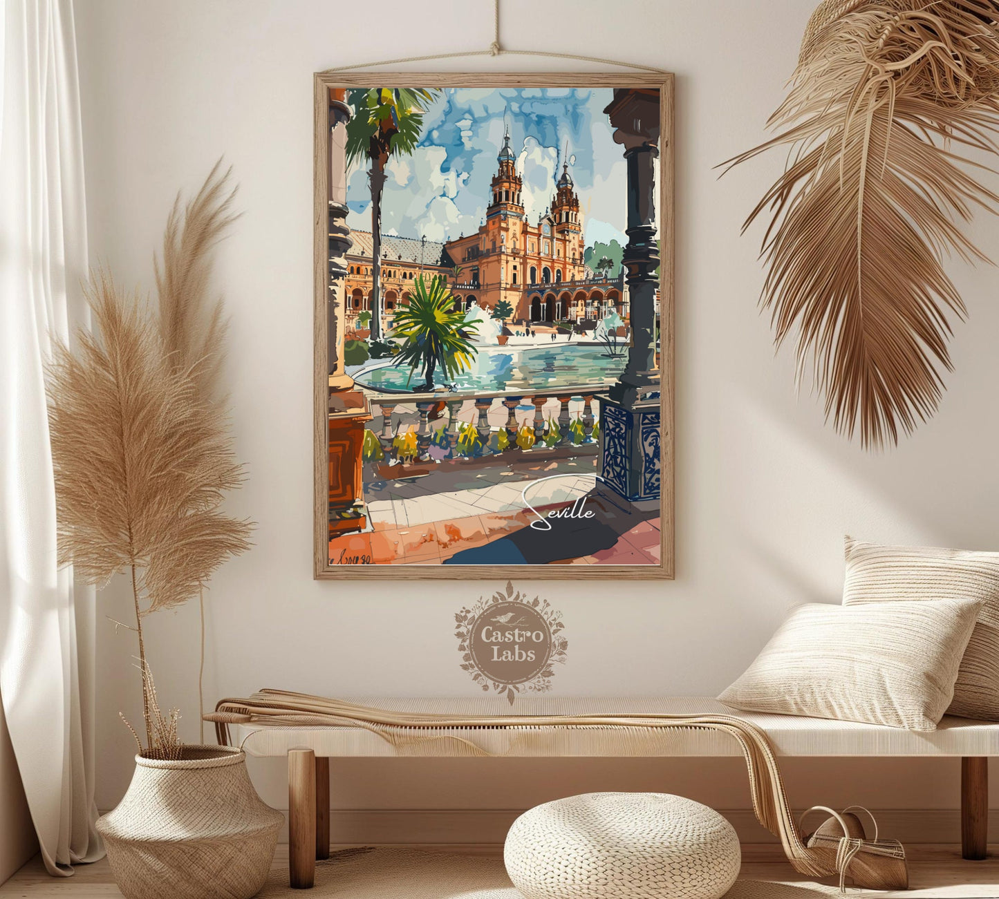 Seville Poster, Seville Spain Photo Print, Seville Artwork, Home Décor, Seville Painting