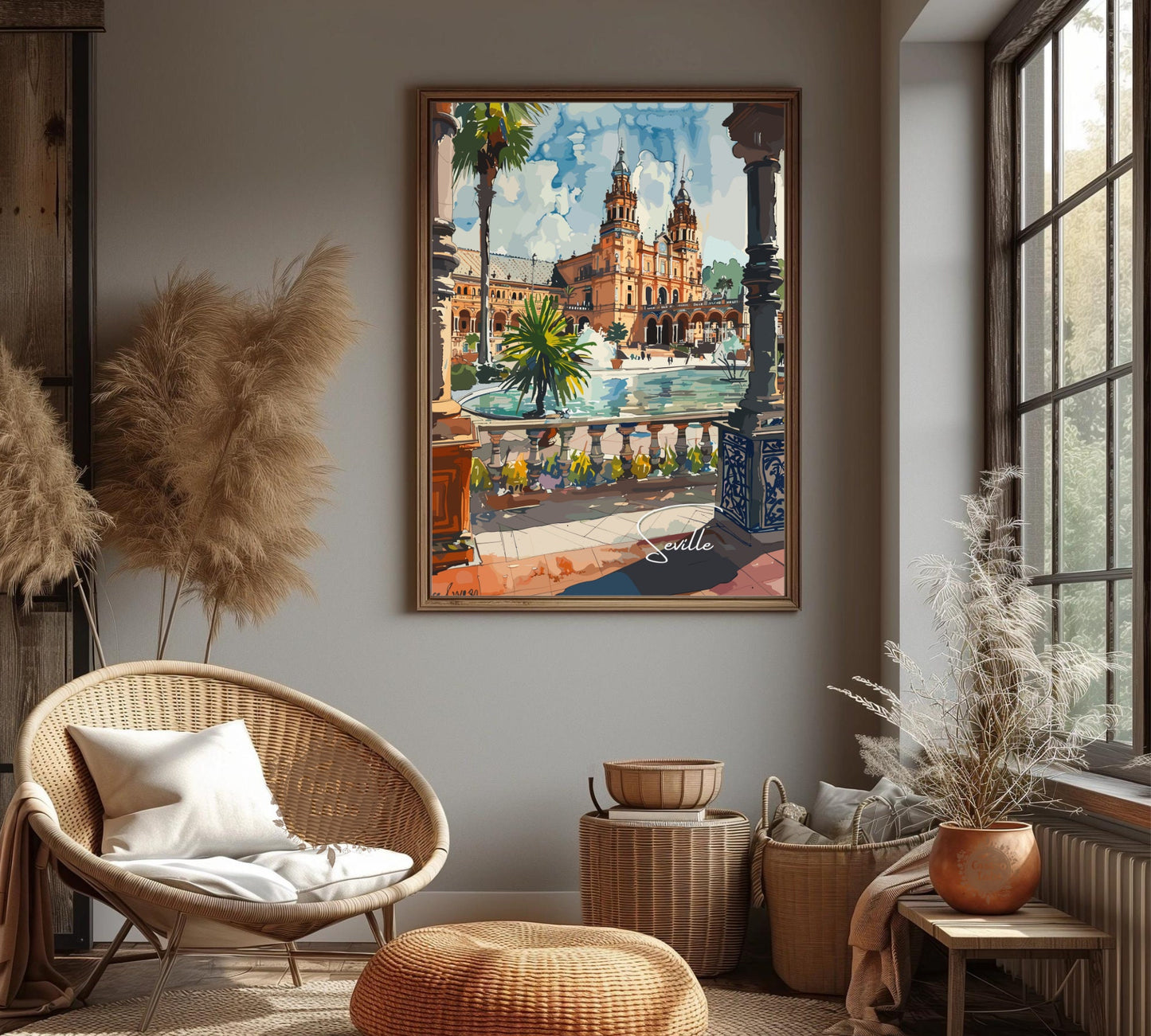 Seville Poster, Seville Spain Photo Print, Seville Artwork, Home Décor, Seville Painting