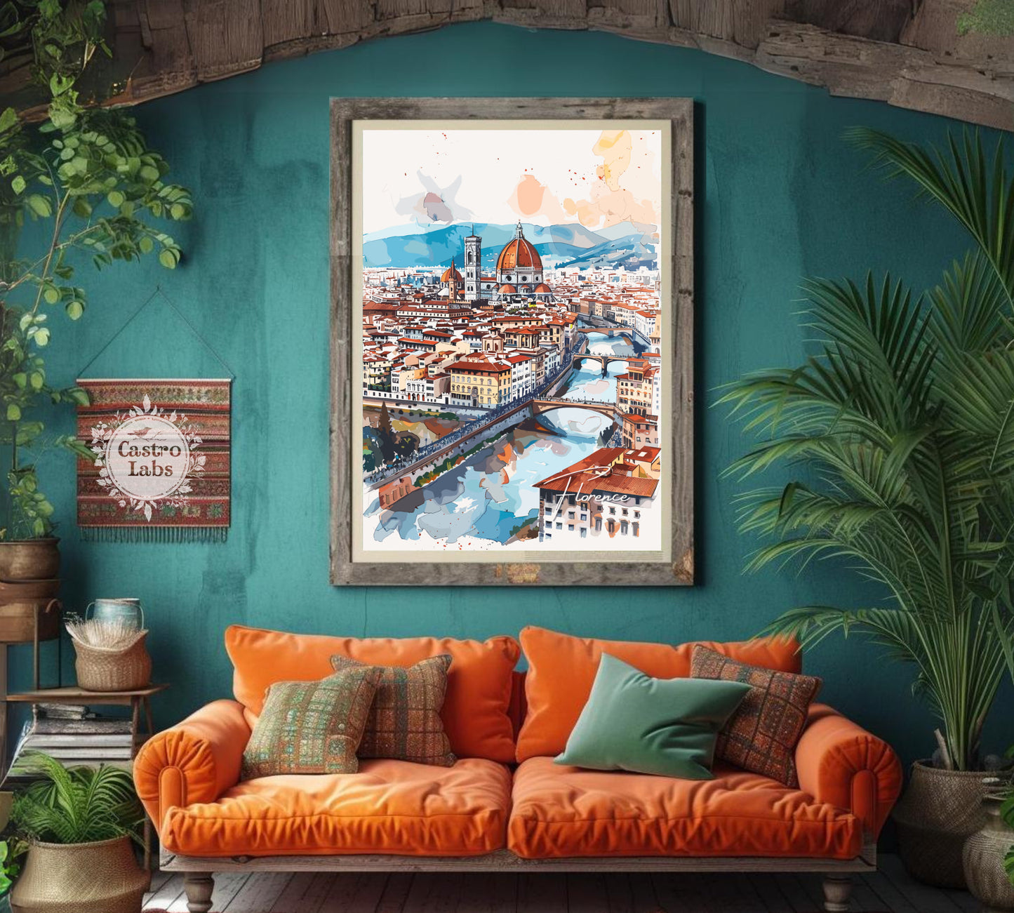 Florence Poster, Florence Italy Print, Florence Painting, Florence Artwork, Home Décor