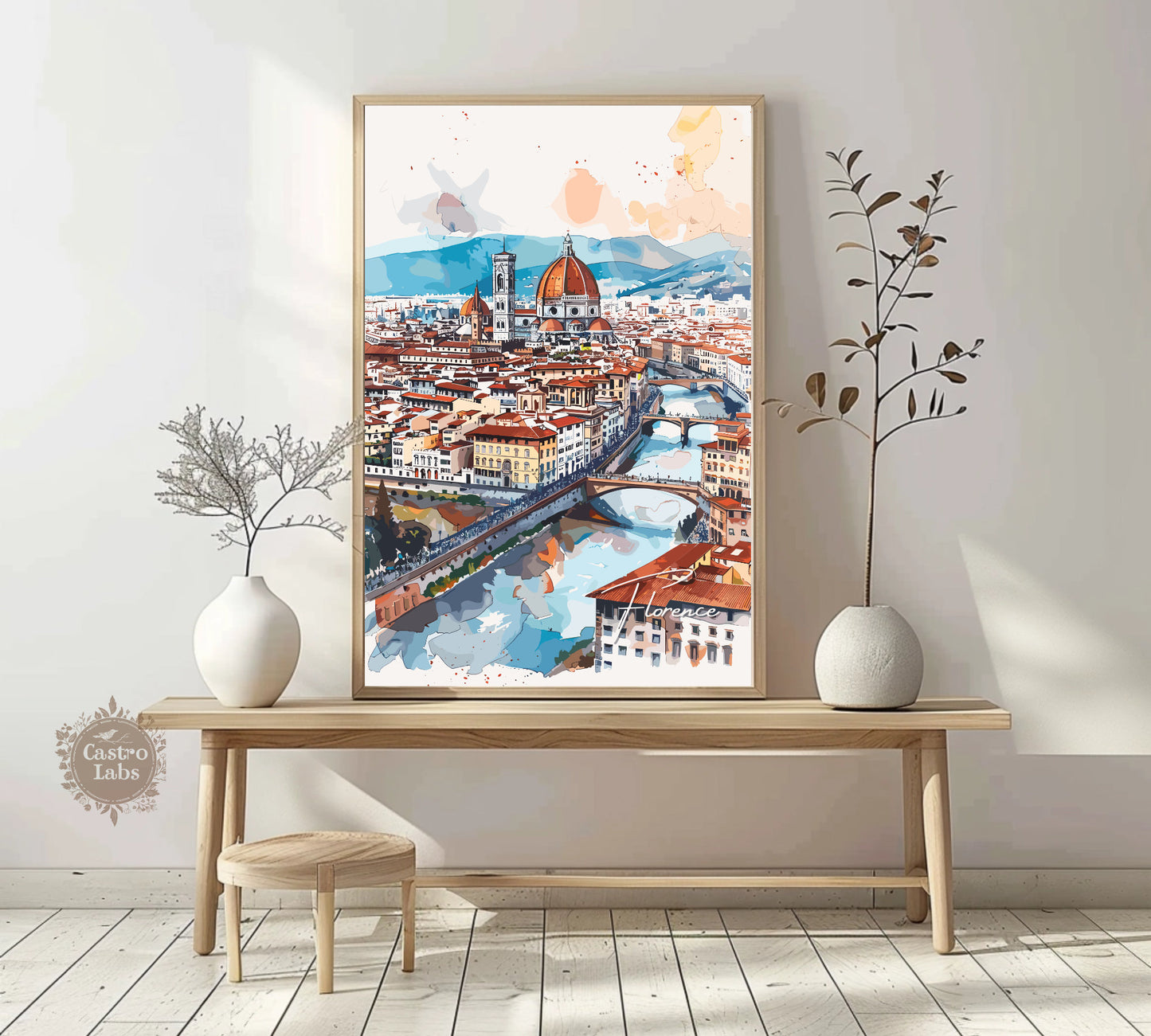 Florence Poster, Florence Italy Print, Florence Painting, Florence Artwork, Home Décor