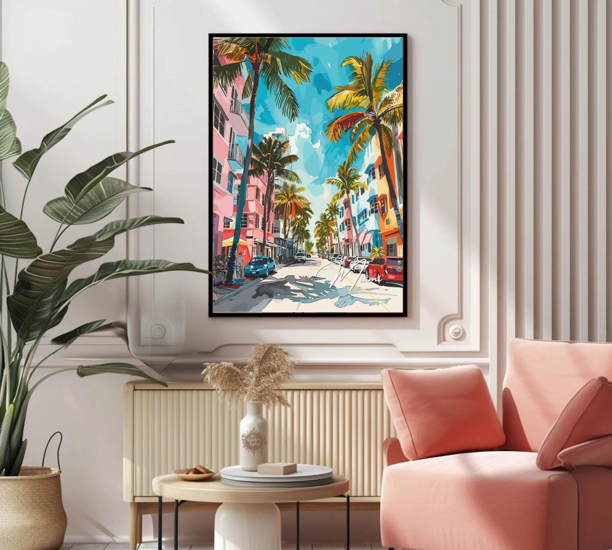 Miami Poster, Miami Print, Miami Painting, Miami Artwork, Home Décor