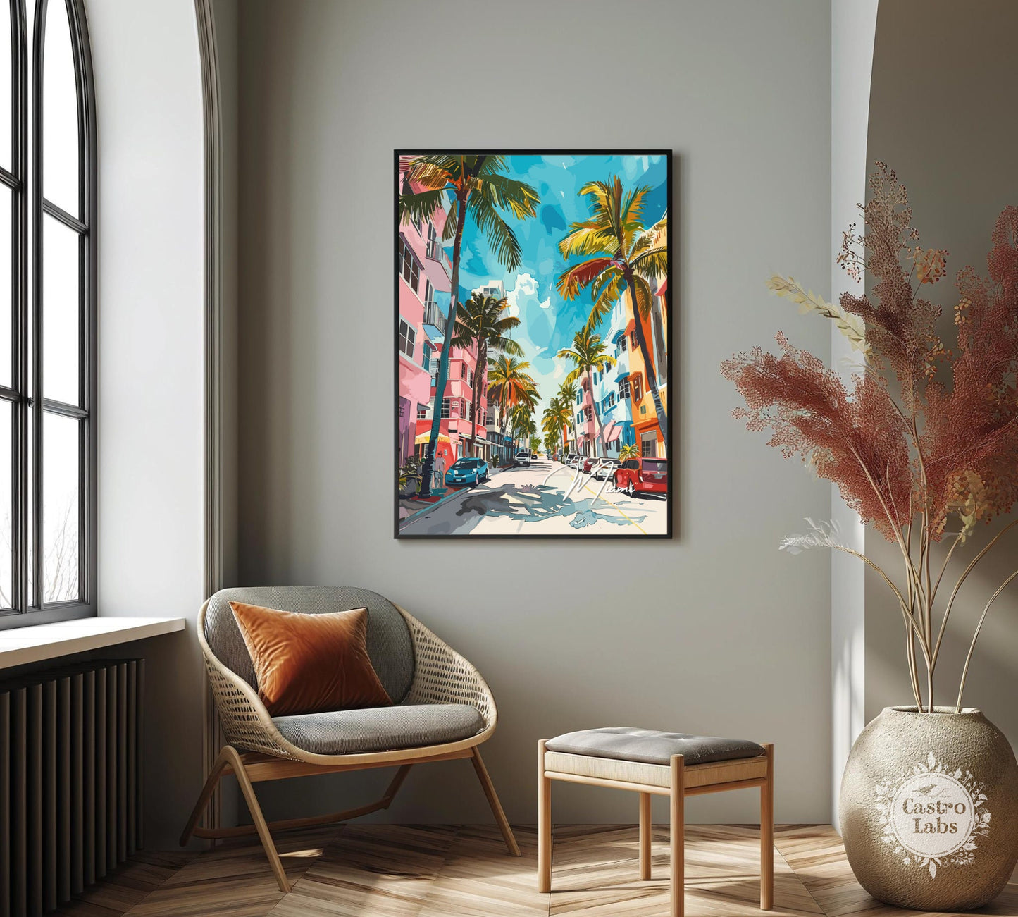 Miami Poster, Miami Print, Miami Painting, Miami Artwork, Home Décor