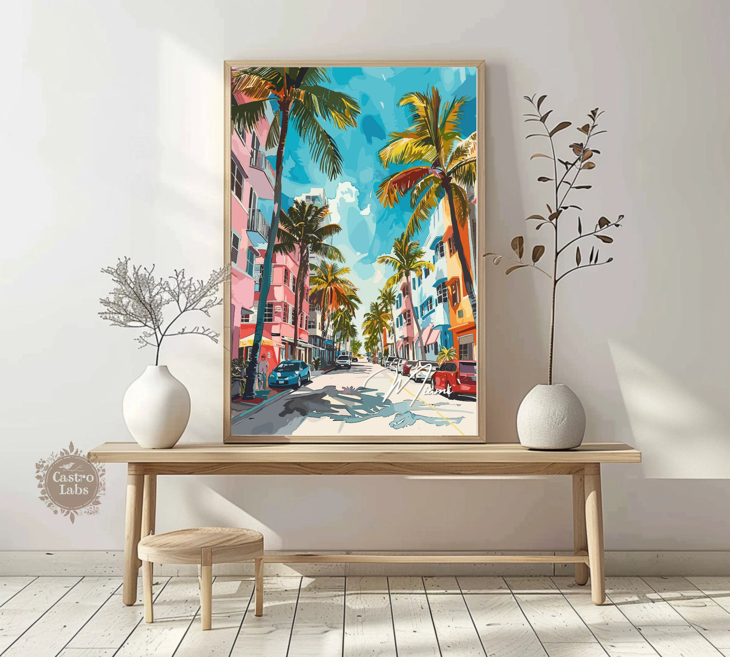 Miami Poster, Miami Print, Miami Painting, Miami Artwork, Home Décor