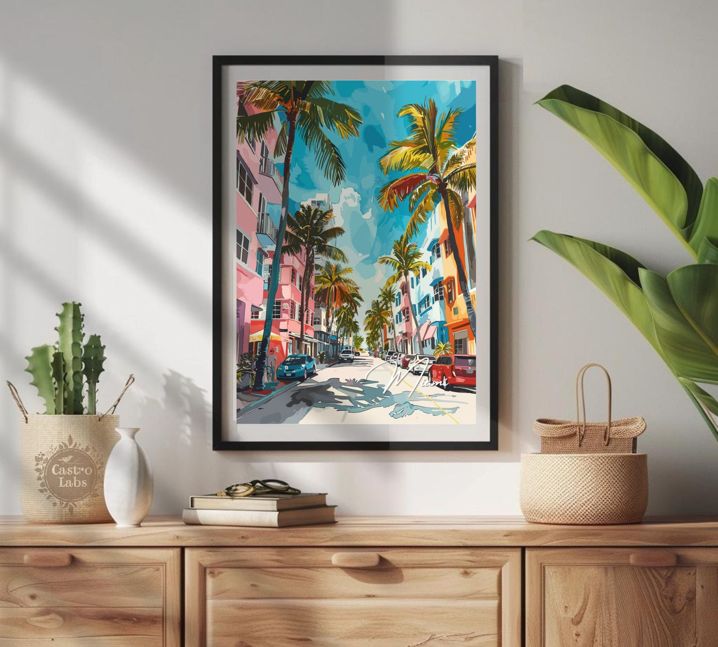 Miami Poster, Miami Print, Miami Painting, Miami Artwork, Home Décor