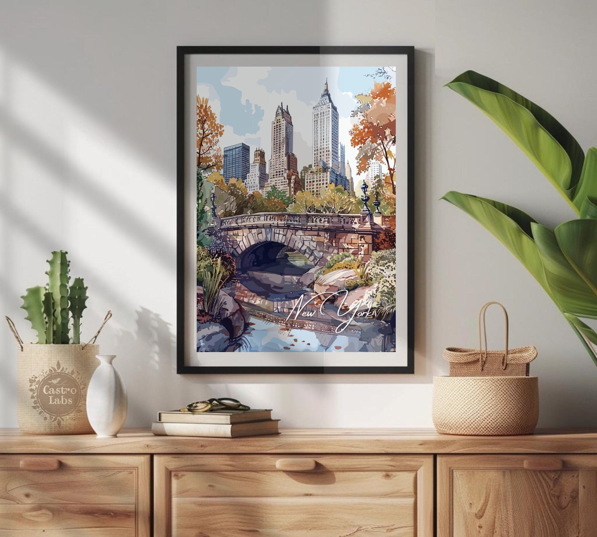 New York Poster, New York Print, New York Artwork, Home Décor, New York Painting