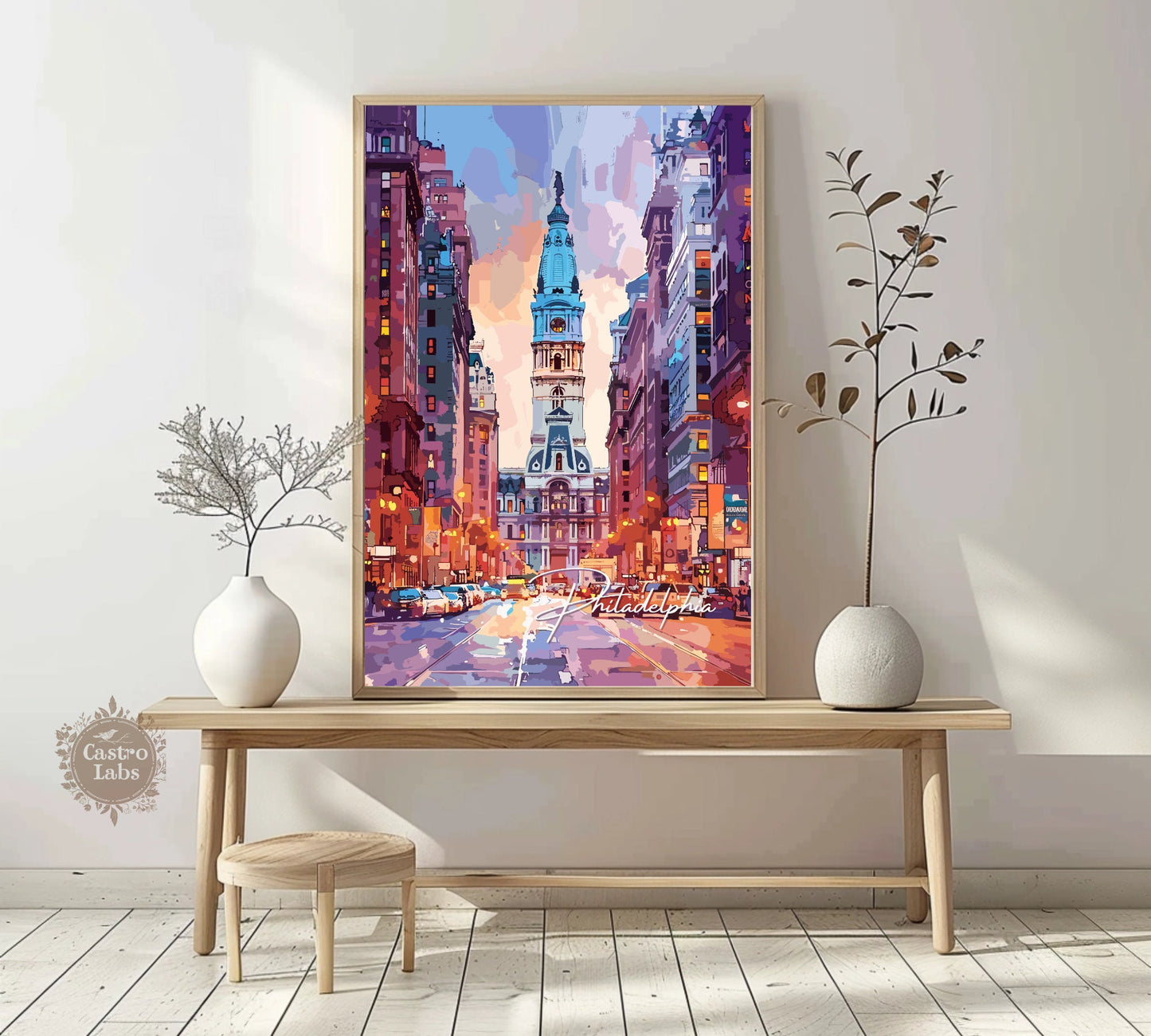 Philadelphia Poster, Philadelphia Pennsylvania Print, Philadelphia Artwork, Home Décor, Philadelphia Painting