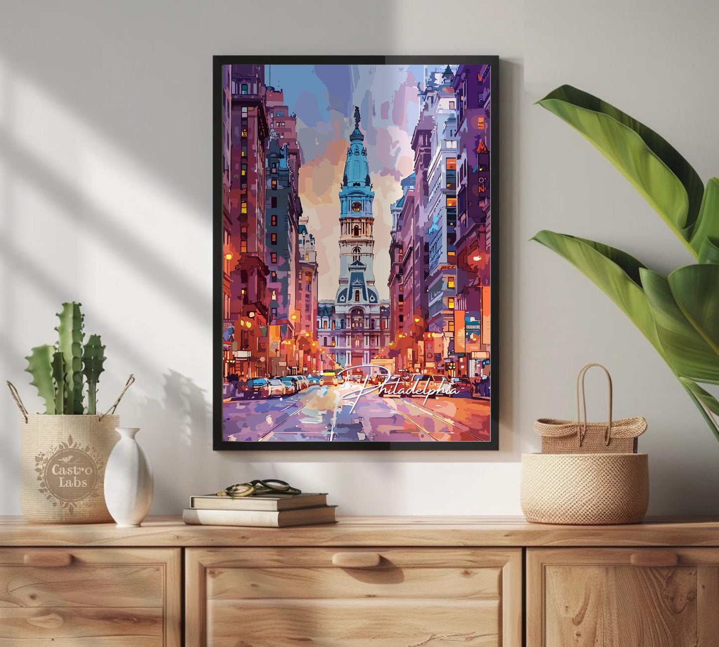 Philadelphia Poster, Philadelphia Pennsylvania Print, Philadelphia Artwork, Home Décor, Philadelphia Painting