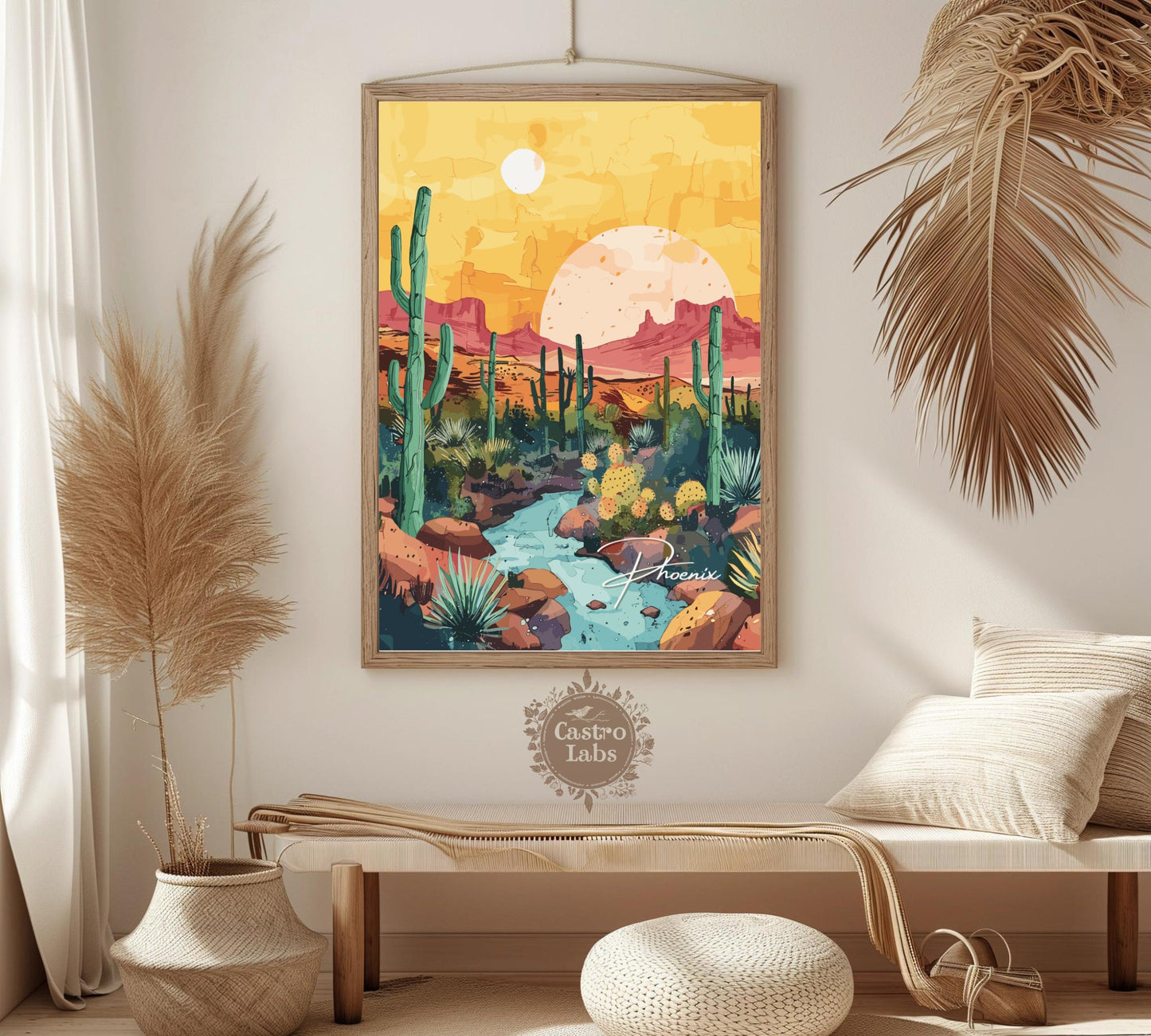 Phoenix Poster, Phoenix Arizona Print, Phoenix Artwork, Home Décor, Phoenix Painting