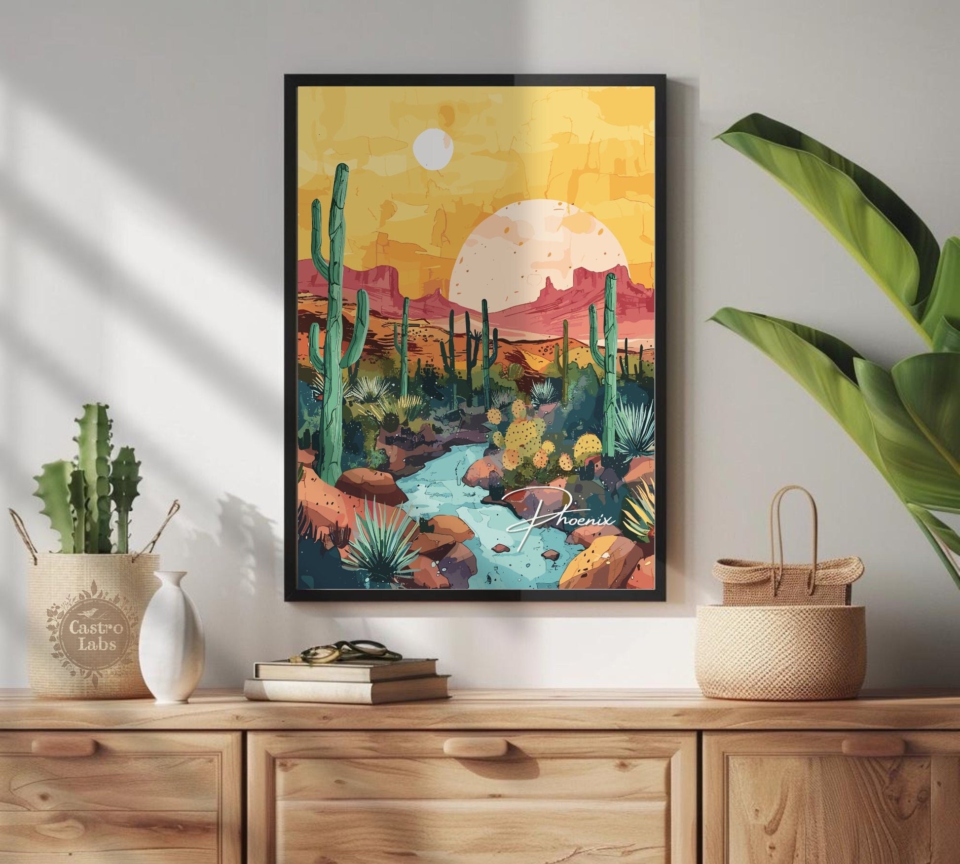 Phoenix Poster, Phoenix Arizona Print, Phoenix Artwork, Home Décor, Phoenix Painting