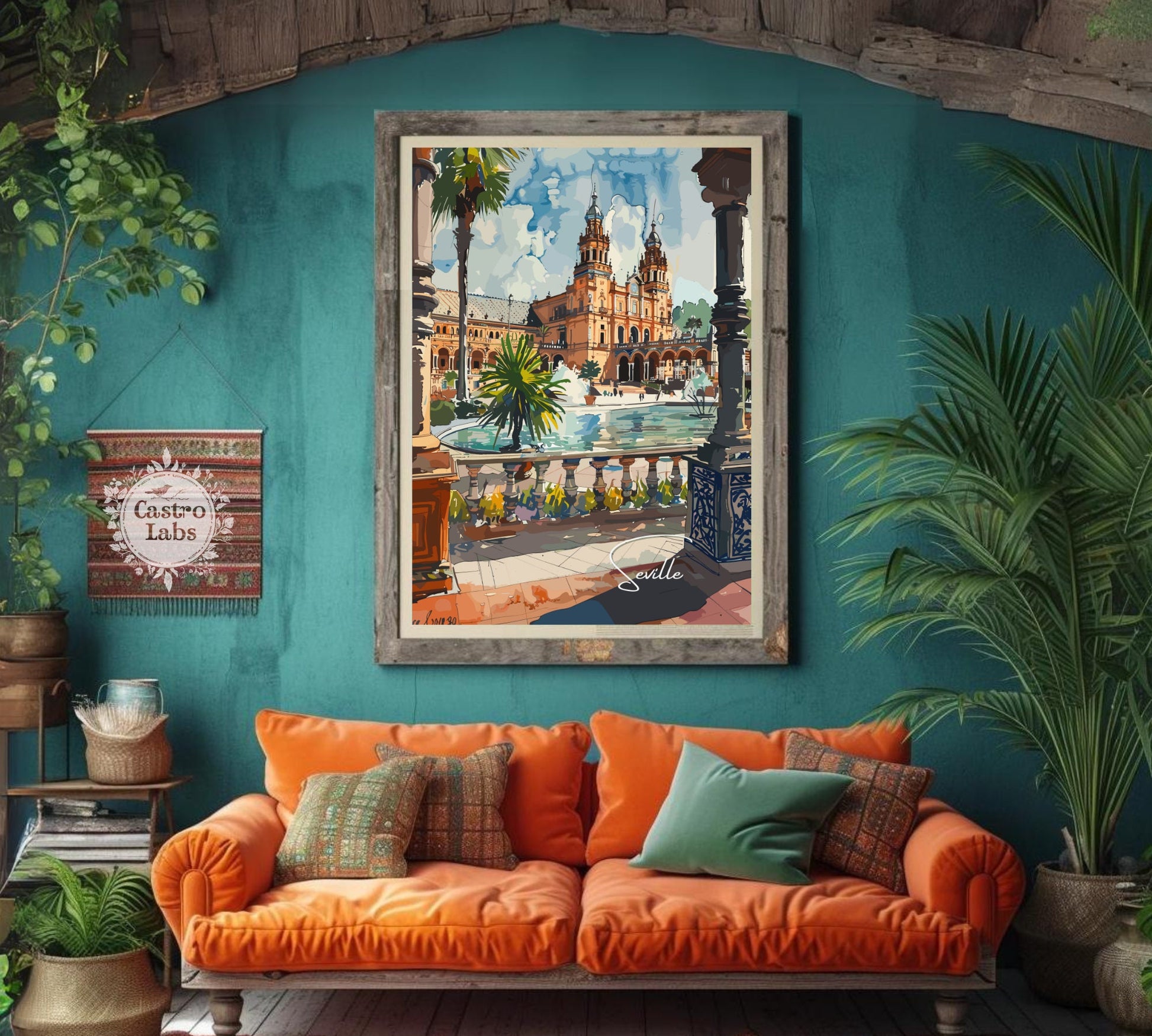 Seville Poster, Seville Spain Photo Print, Seville Artwork, Home Décor, Seville Painting