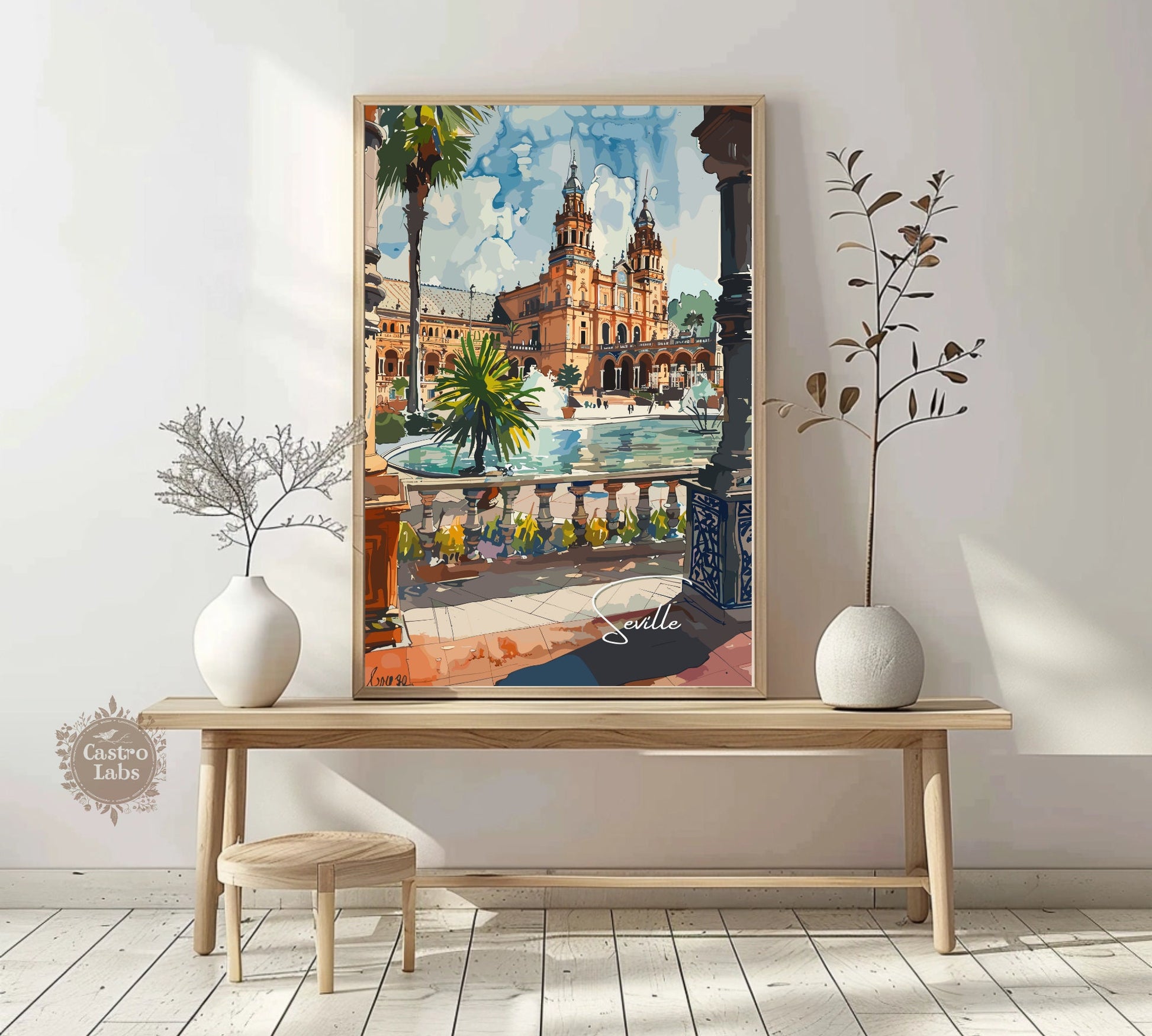 Seville Poster, Seville Spain Photo Print, Seville Artwork, Home Décor, Seville Painting