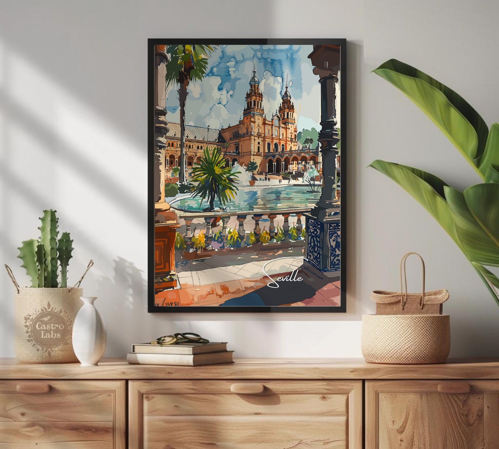 Seville Poster, Seville Spain Photo Print, Seville Artwork, Home Décor, Seville Painting