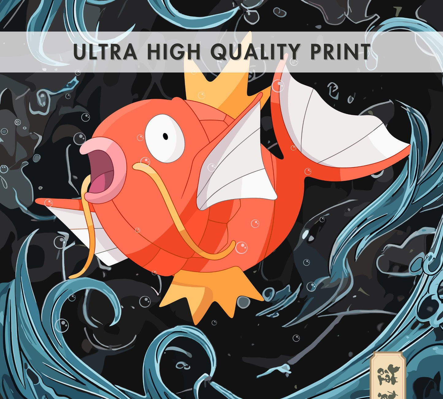 Magikarp Poster: Japanese Tapestry Style Pokemon Anime Poster