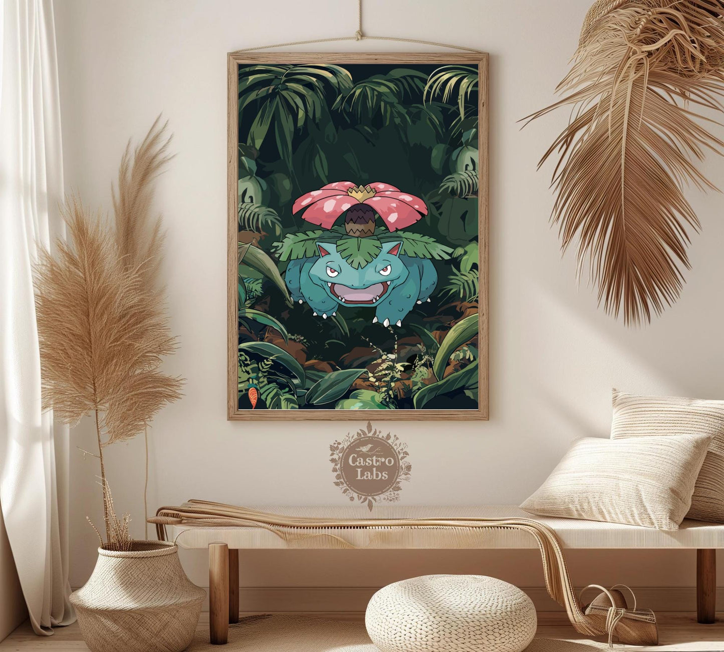 Venusaur Poster: Japanese Tapestry Style Pokemon Anime Poster