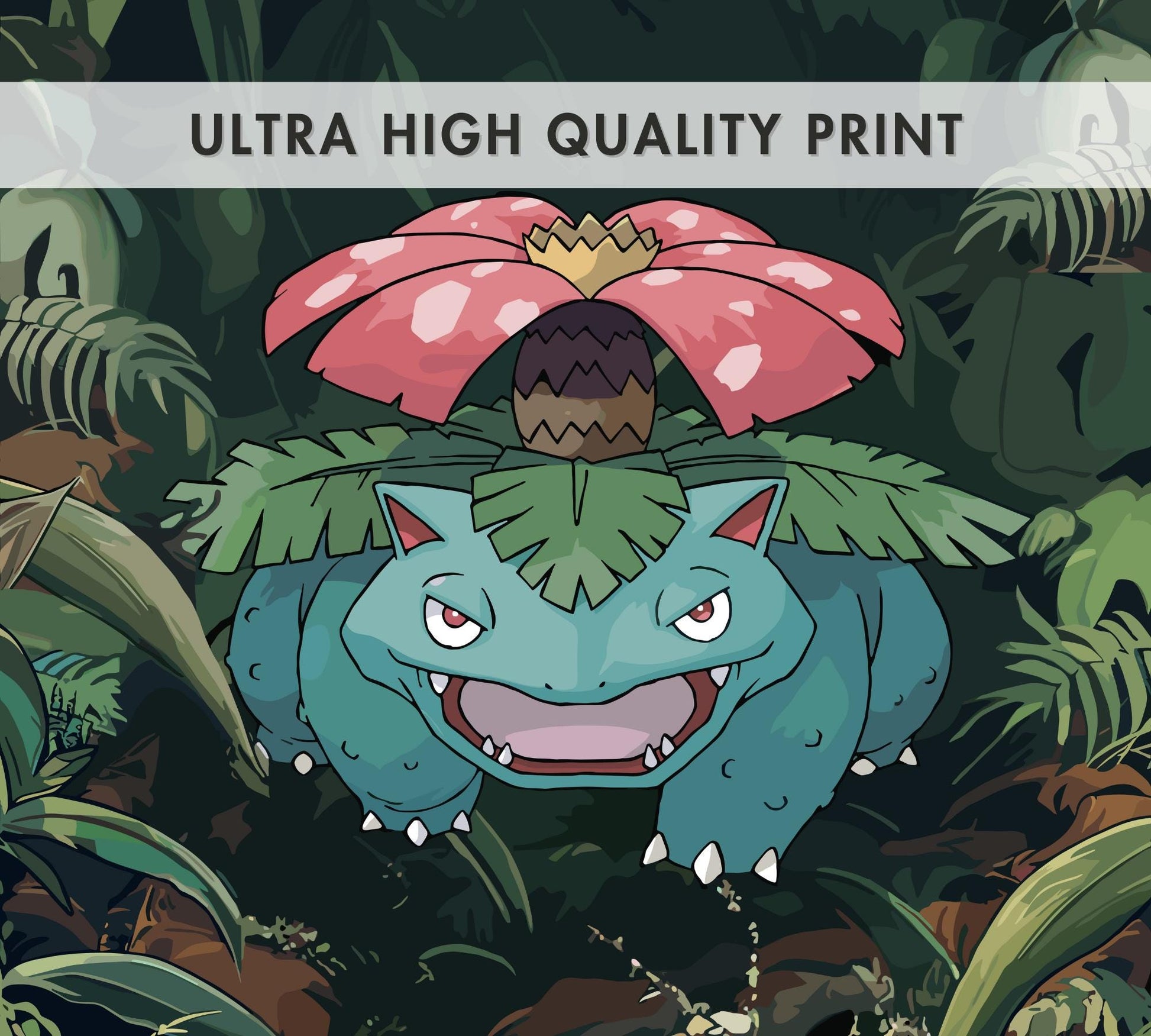 Venusaur Poster: Japanese Tapestry Style Pokemon Anime Poster