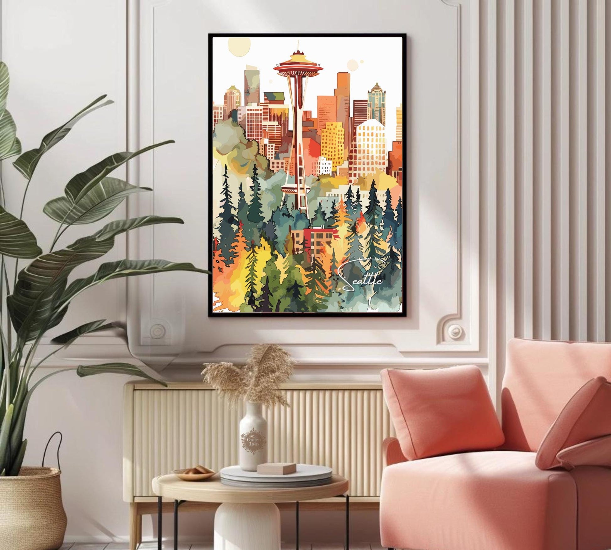 Seattle Poster, Seattle Print, Seattle Photo Print, Seattle Watercolour