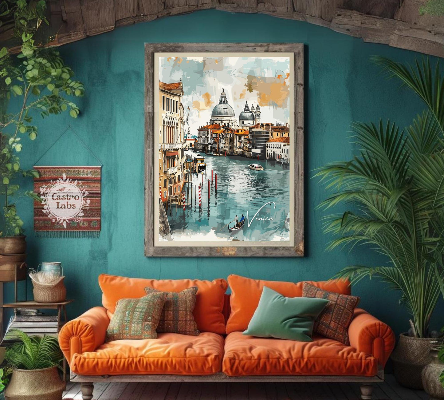 Venice Travel Poster, Venice’s Canal Charm Print, Venice Watercolour