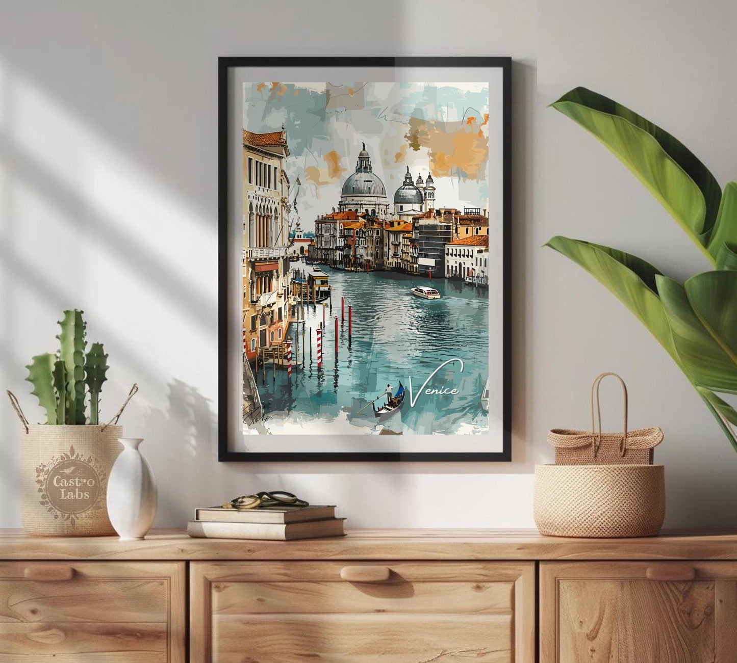 Venice Travel Poster, Venice’s Canal Charm Print, Venice Watercolour