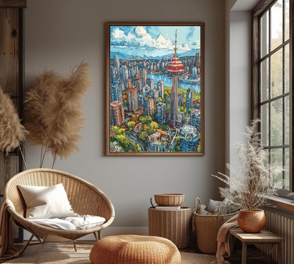 Toronto Print, Toronto Painting, CN Tower poster