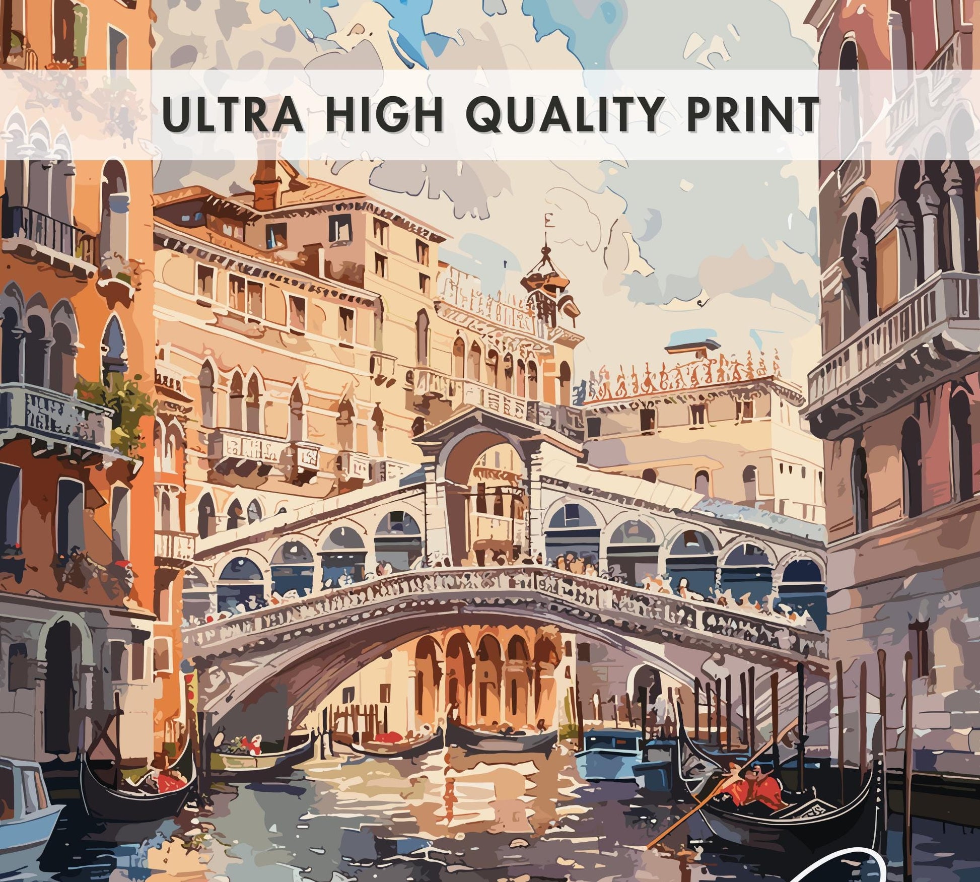 Venice Poster, Venice Print, Ponte di Rialto Poster