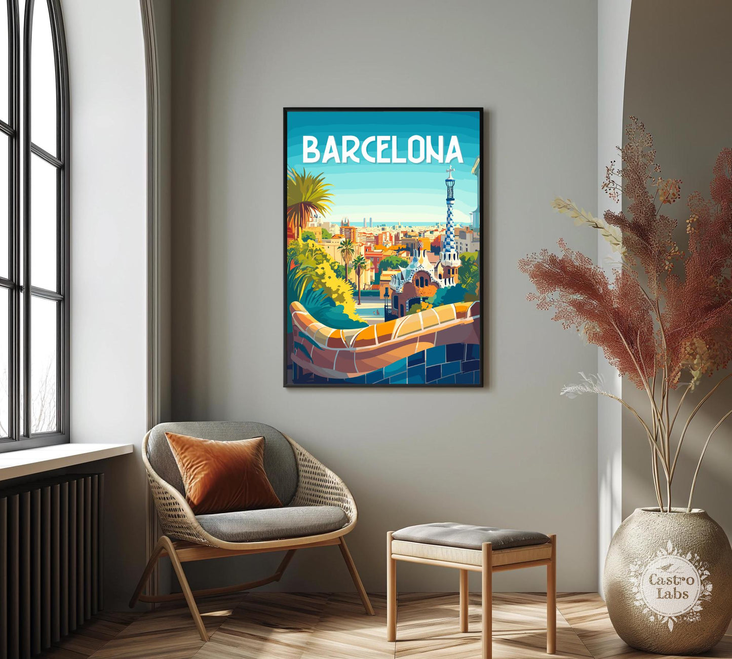 Park Guell Poster, Barcelona Poster