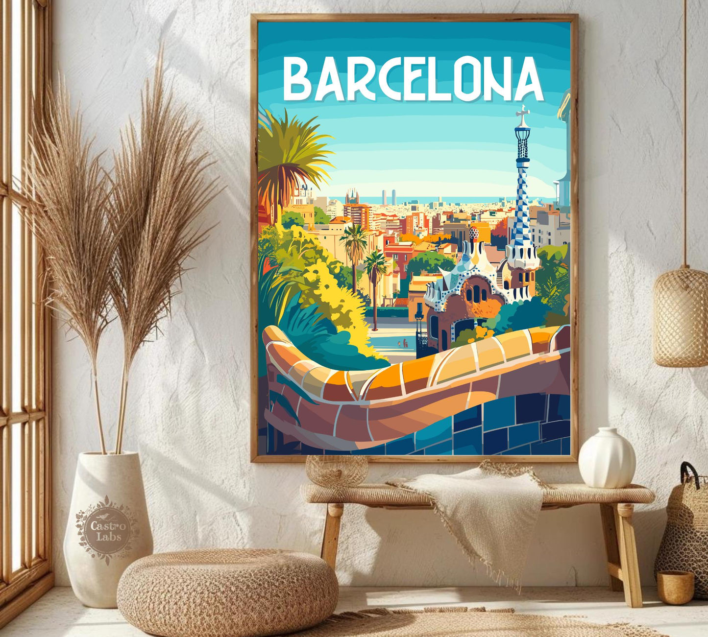 Park Guell Poster, Barcelona Poster