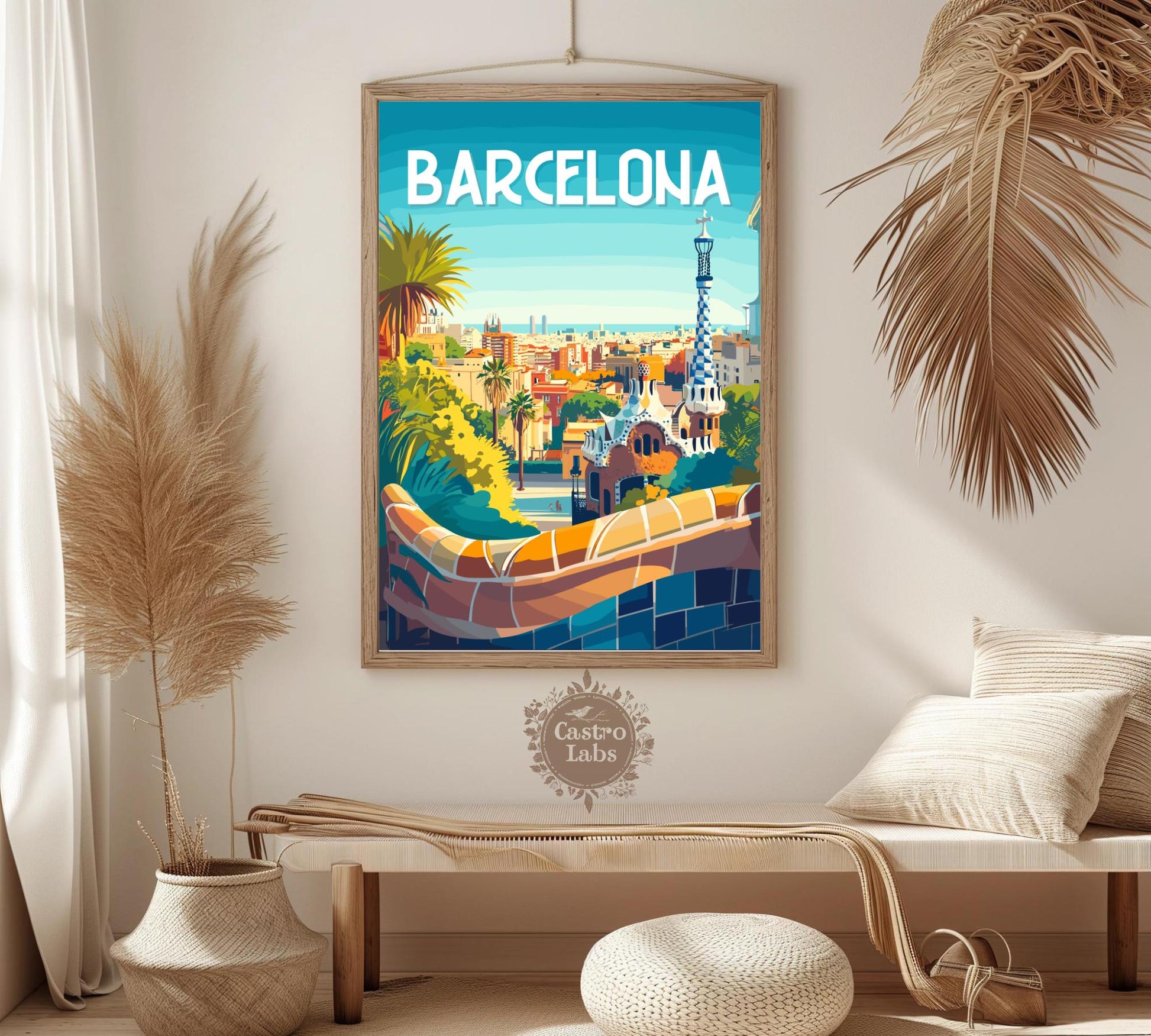 Park Guell Poster, Barcelona Poster