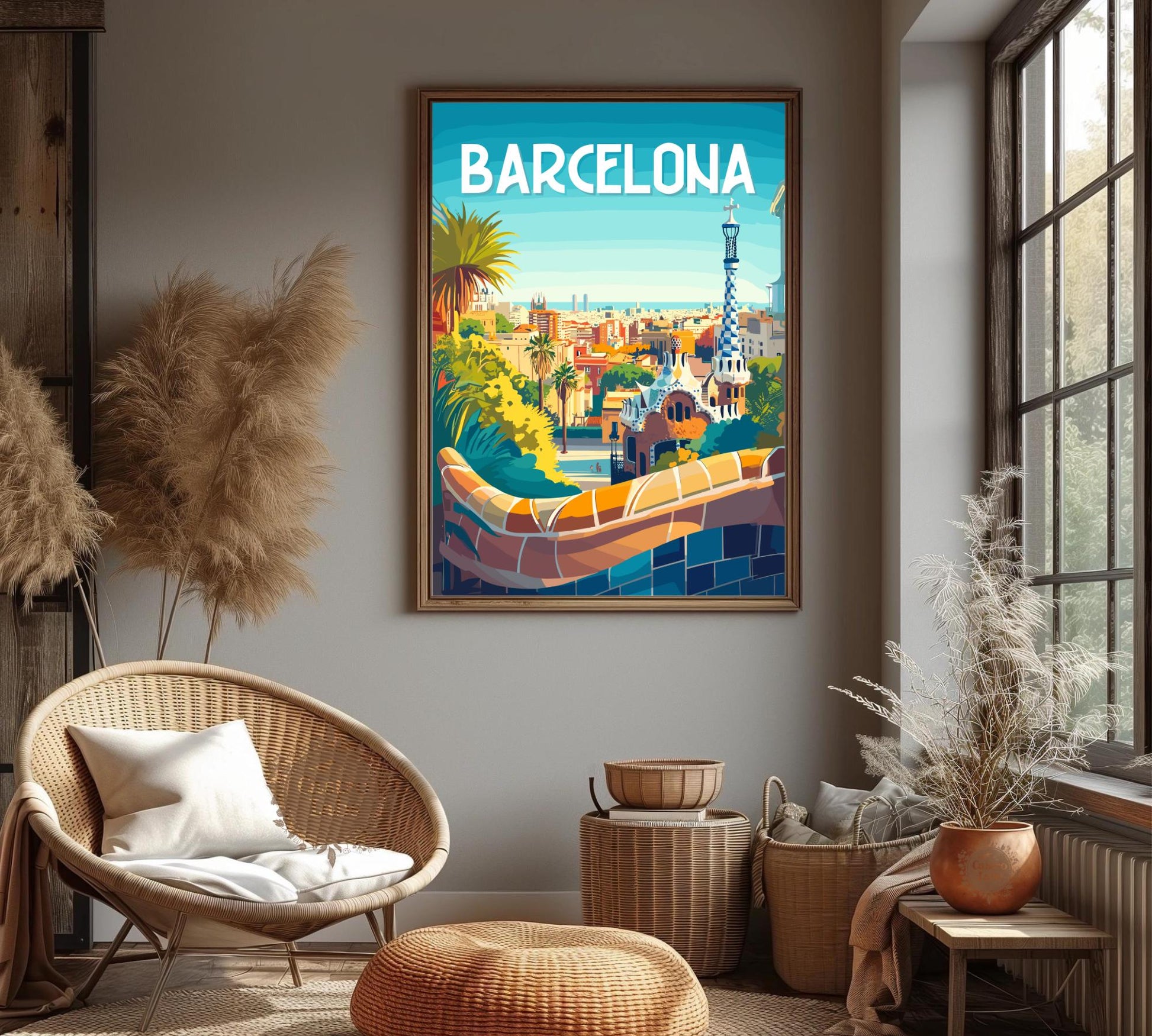 Park Guell Poster, Barcelona Poster