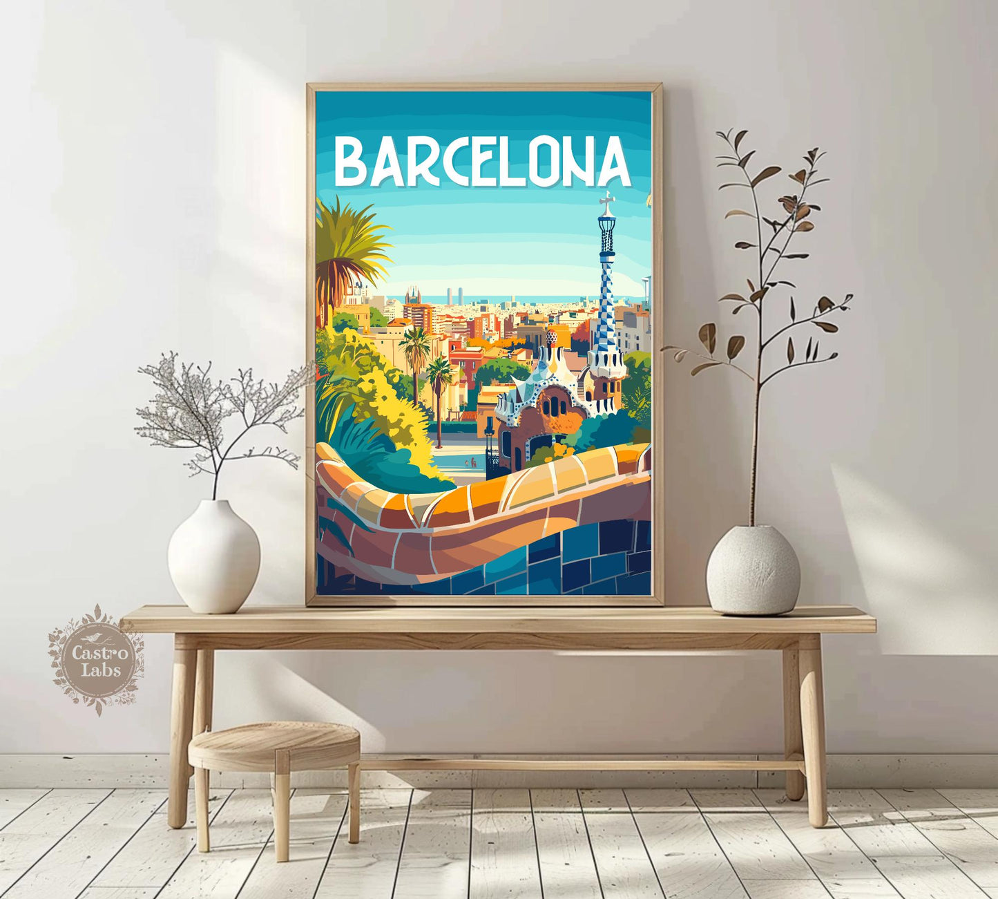 Park Guell Poster, Barcelona Poster