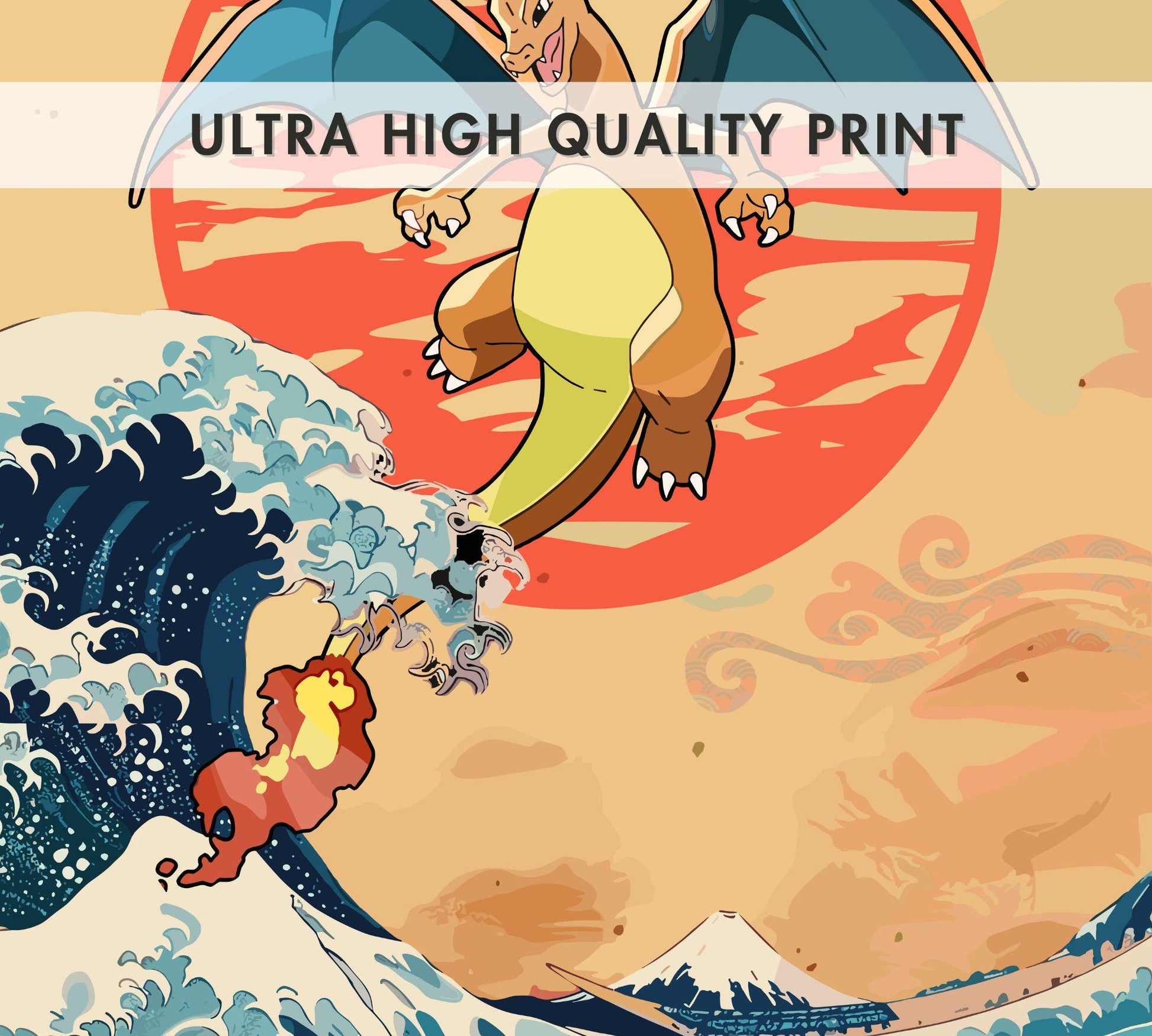 Charizard on The Great Wave of Kanagawa