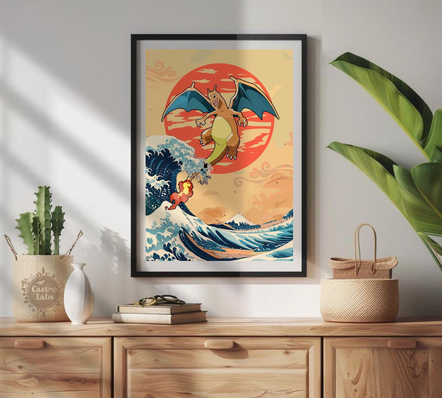 Charizard on The Great Wave of Kanagawa