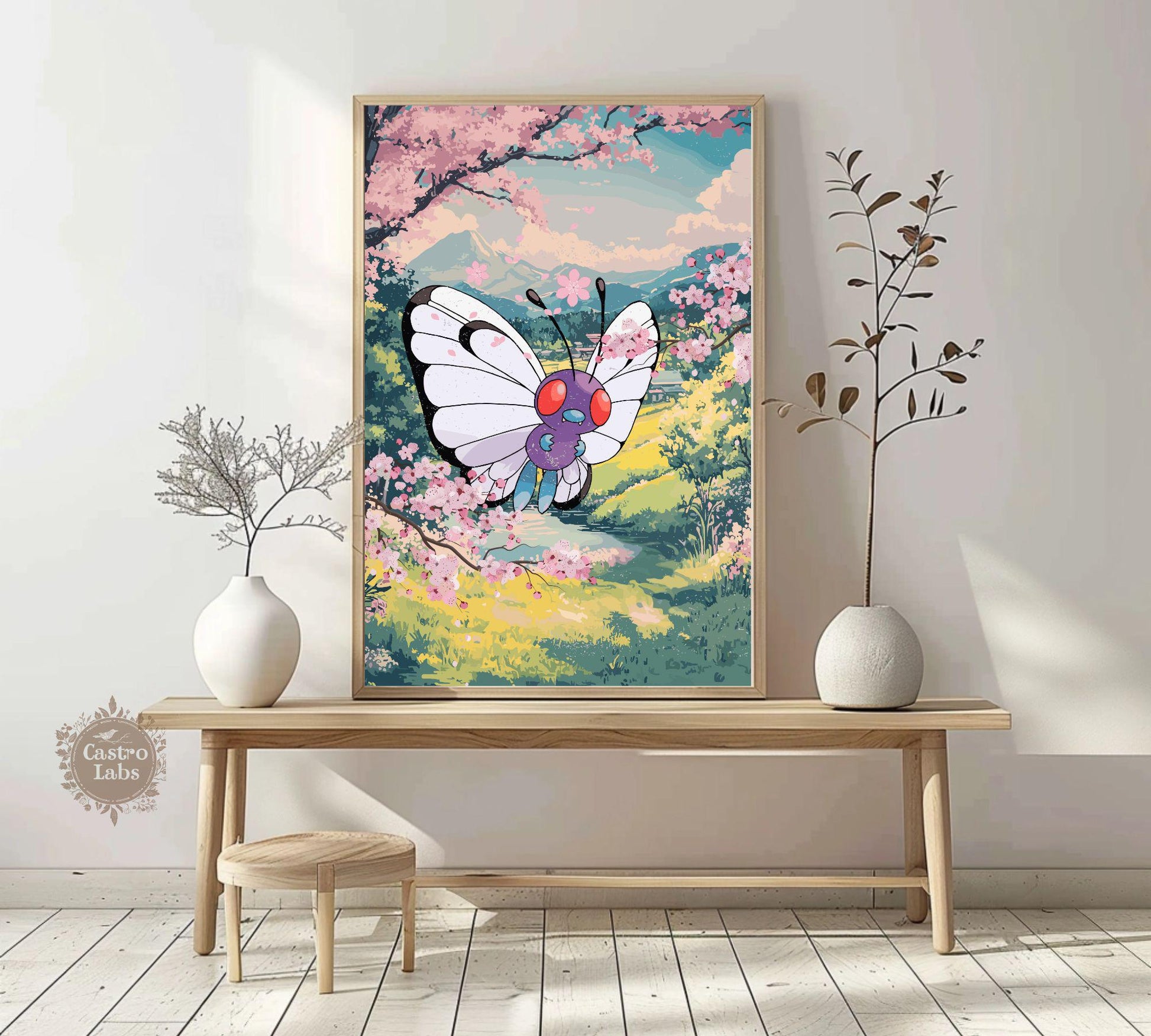 Butterfree Poster: Japanese Style