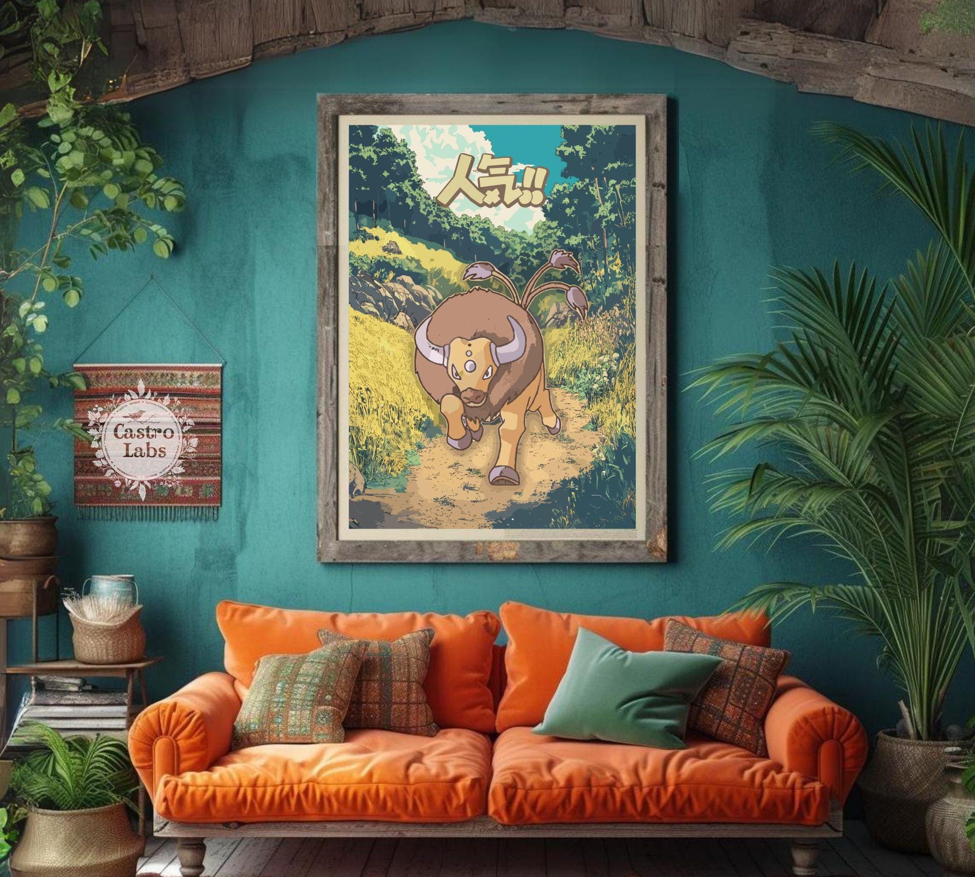 Tauros Poster: Japanese Style Pokemon