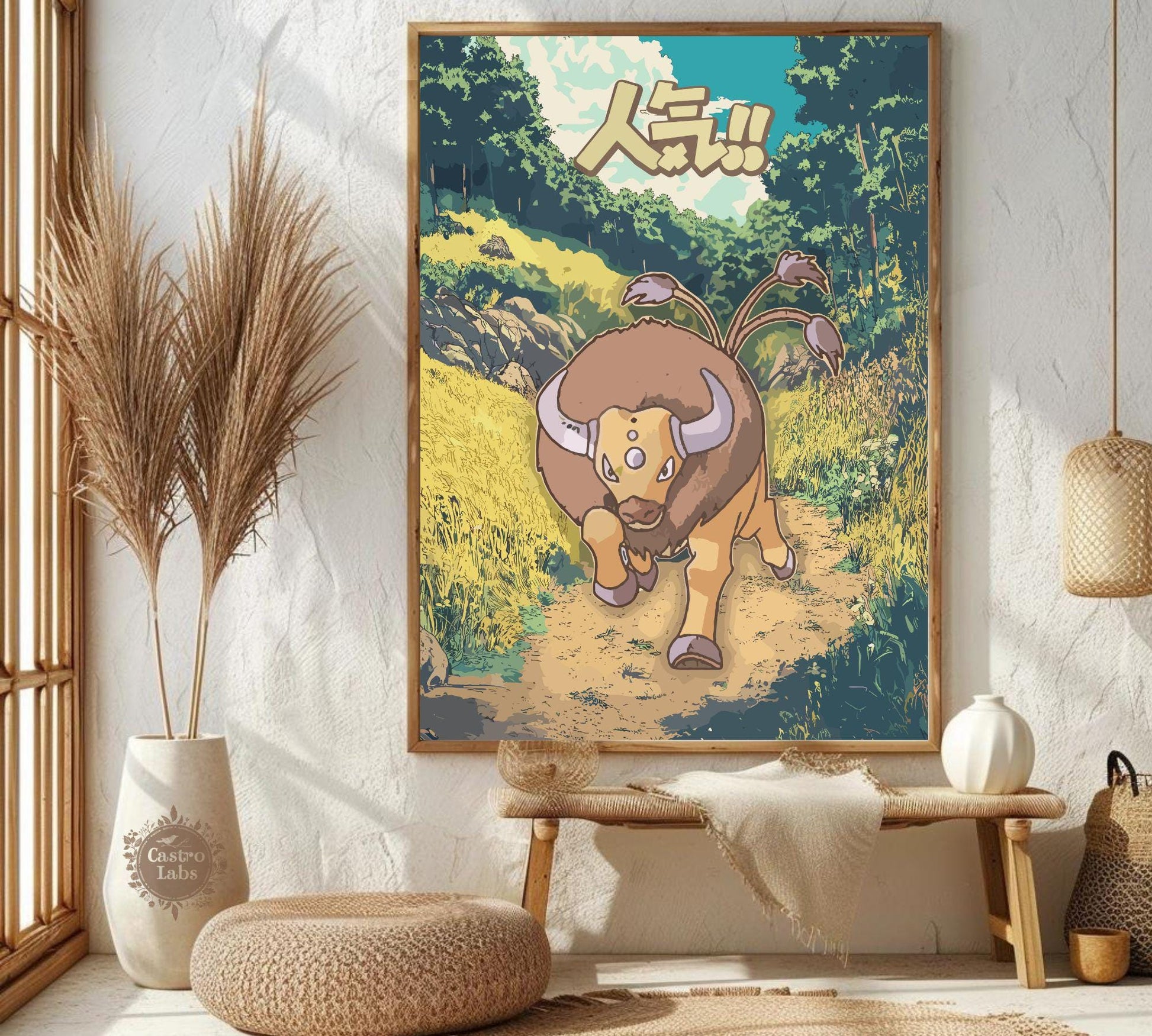 Tauros Poster: Japanese Style Pokemon