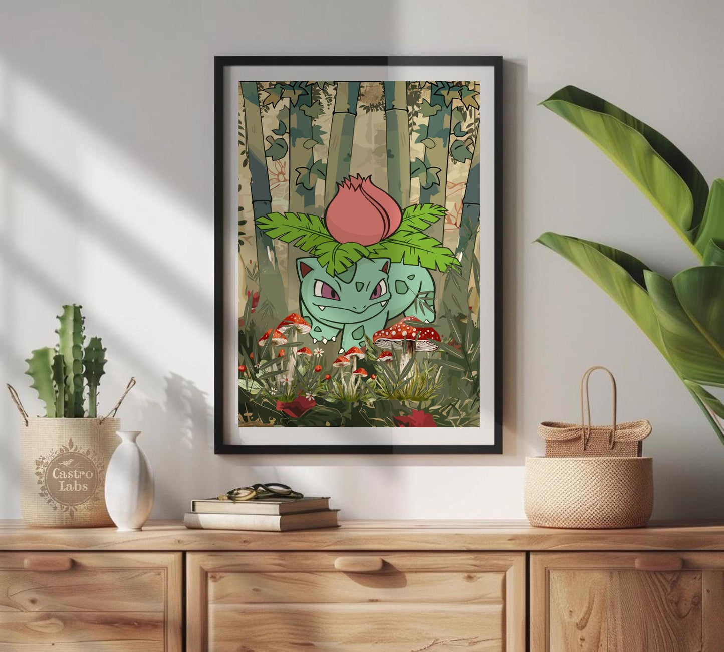 Ivysaur Poster: Japanese Tapestry Style Pokemon Anime Poster