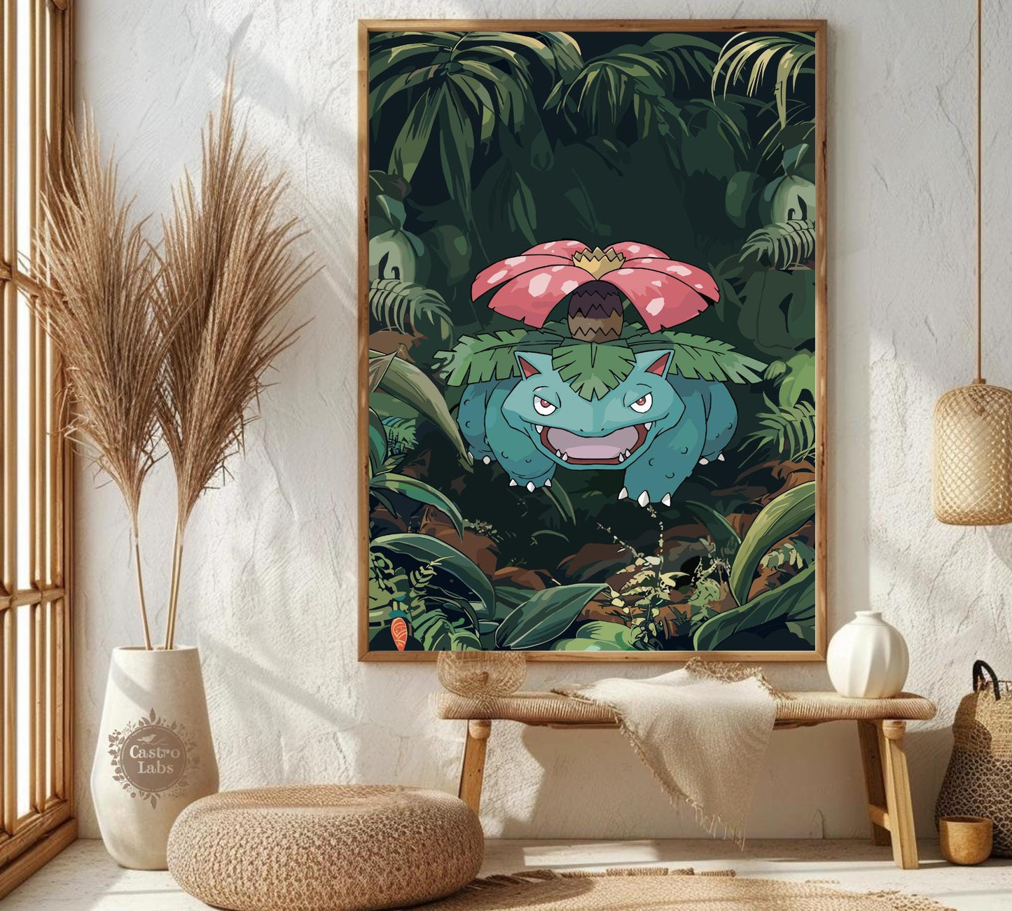 Venusaur Poster: Japanese Tapestry Style Pokemon Anime Poster