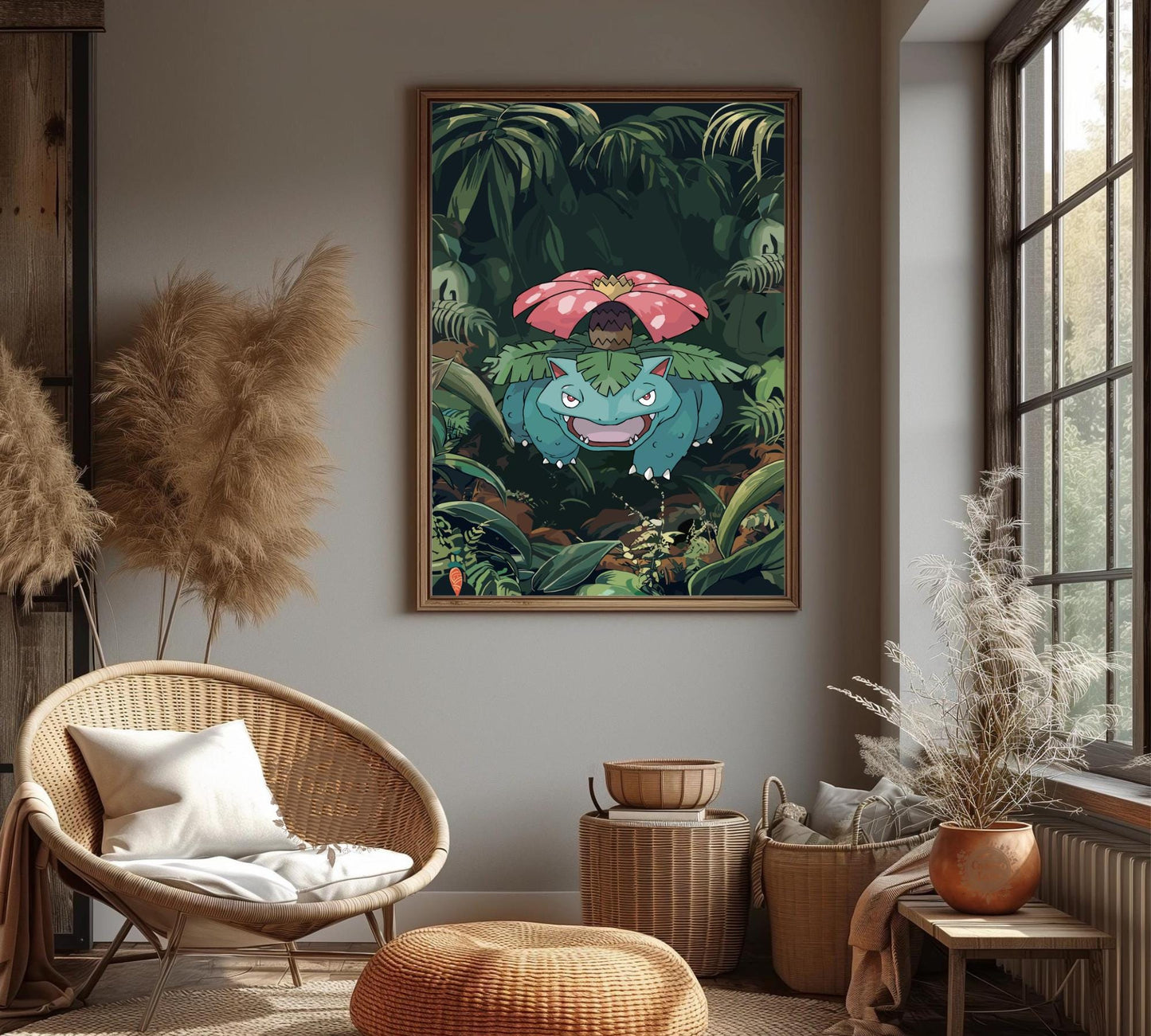 Venusaur Poster: Japanese Tapestry Style Pokemon Anime Poster