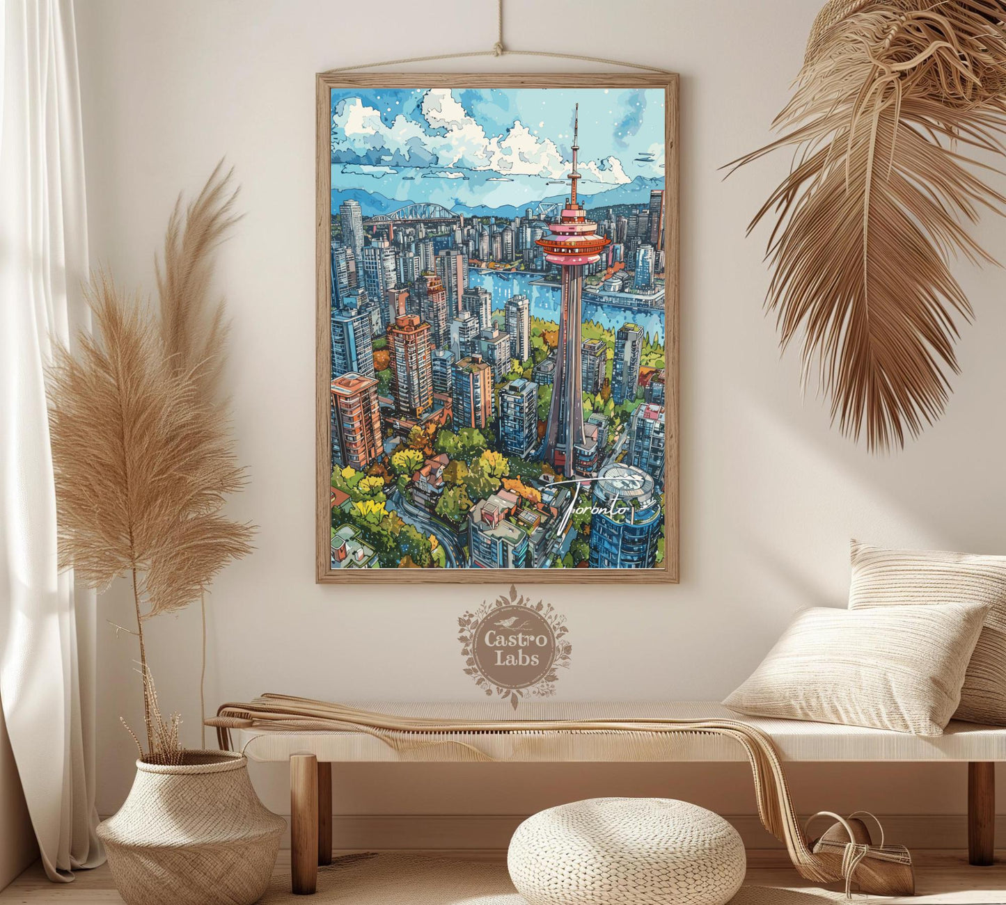 Toronto Print, Toronto Painting, CN Tower poster