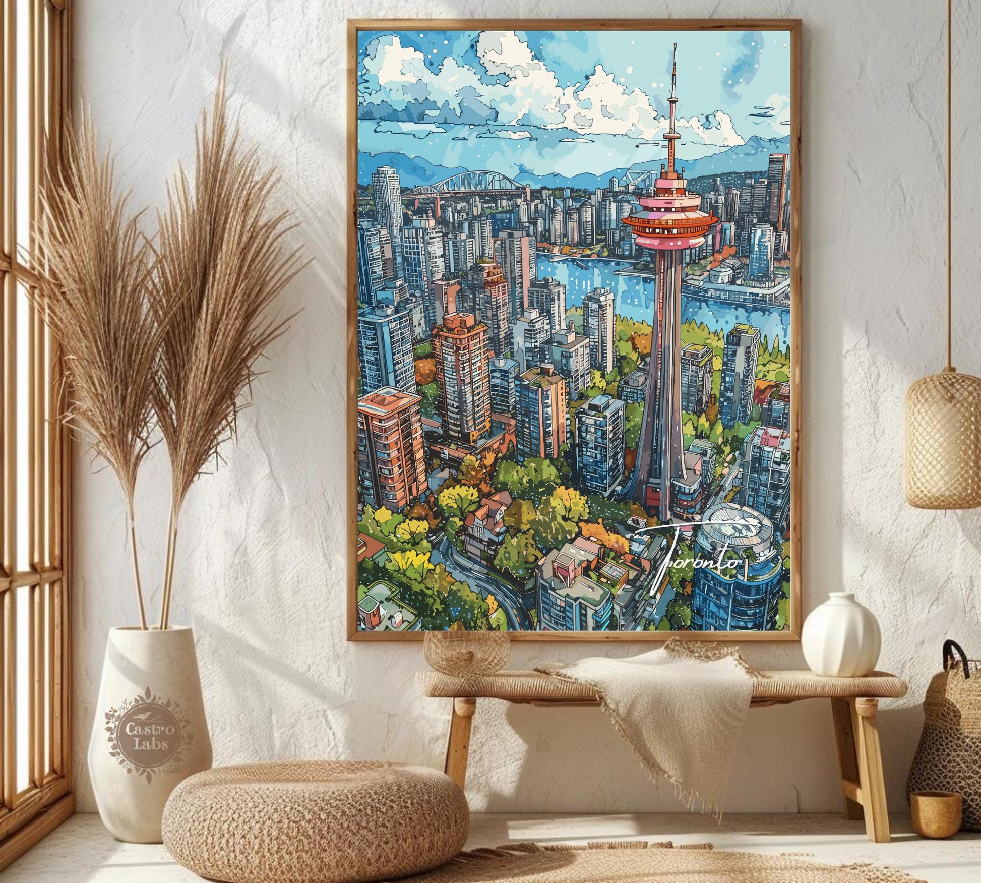 Toronto Print, Toronto Painting, CN Tower poster