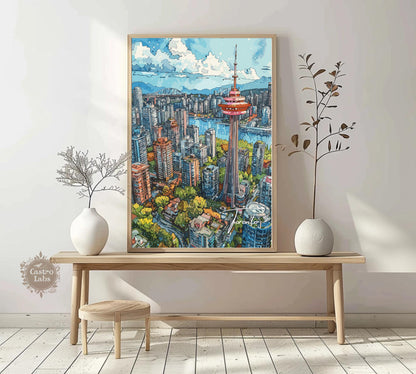 Toronto Print, Toronto Painting, CN Tower poster