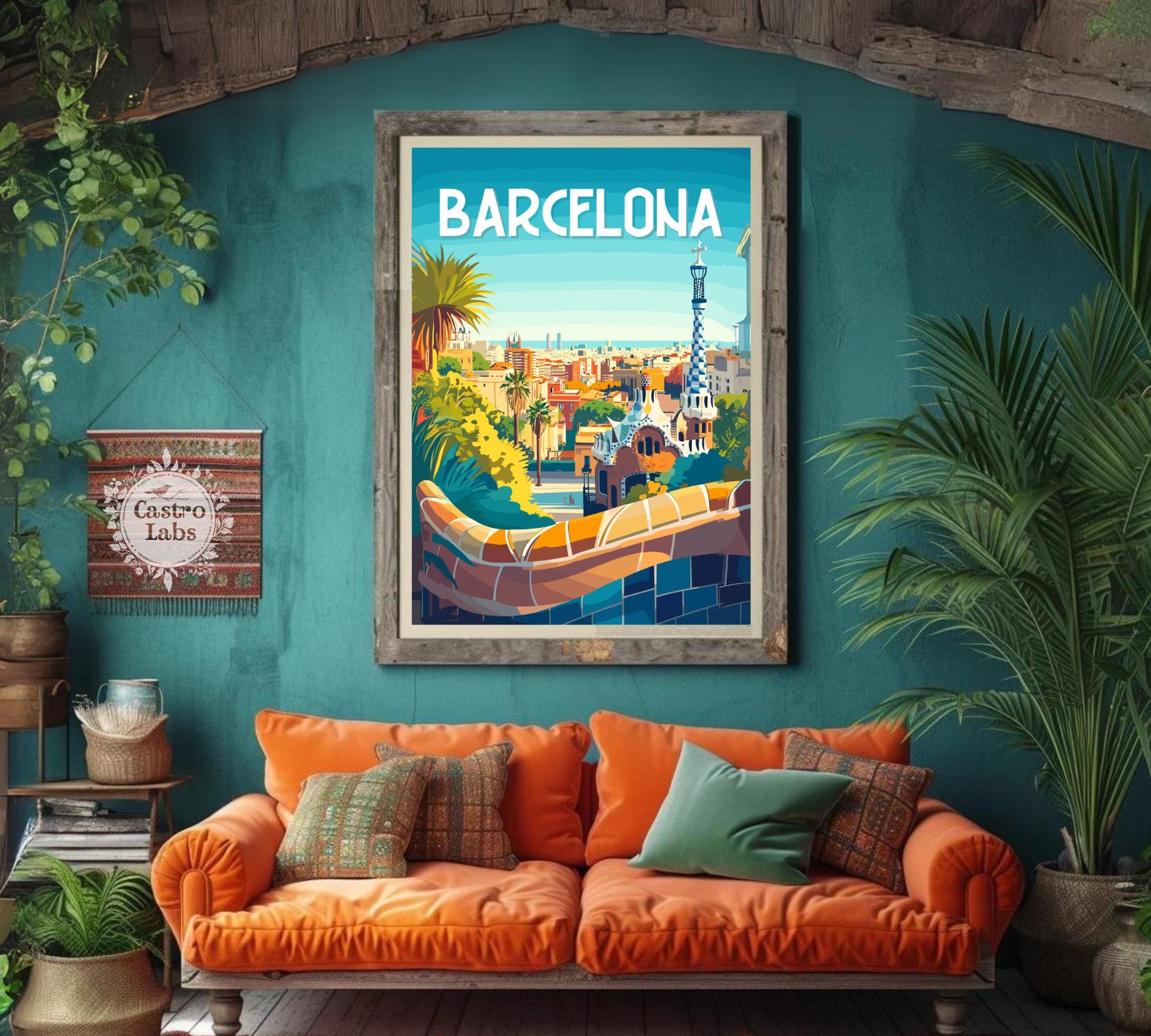 Park Guell Poster, Barcelona Poster