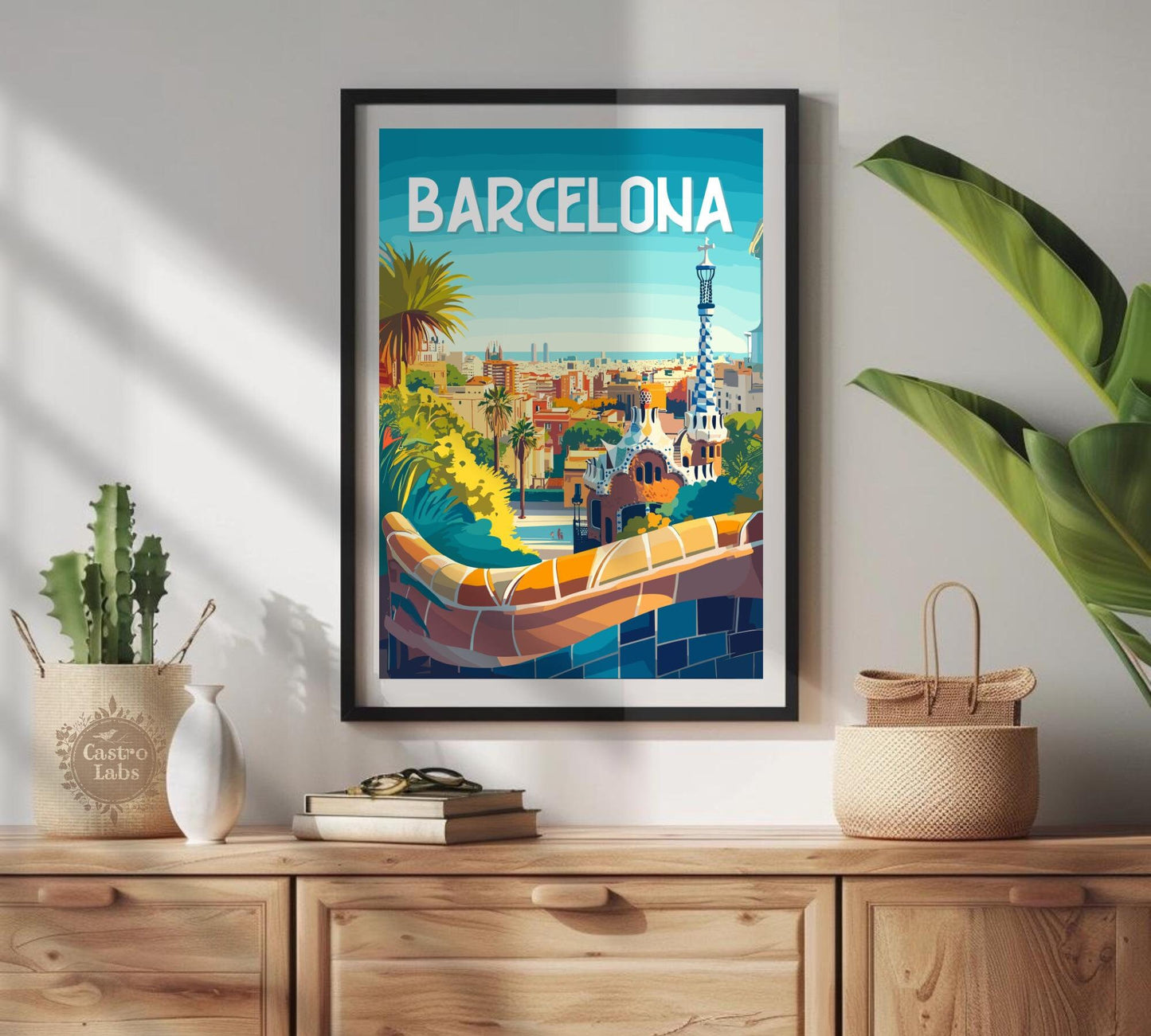 Park Guell Poster, Barcelona Poster