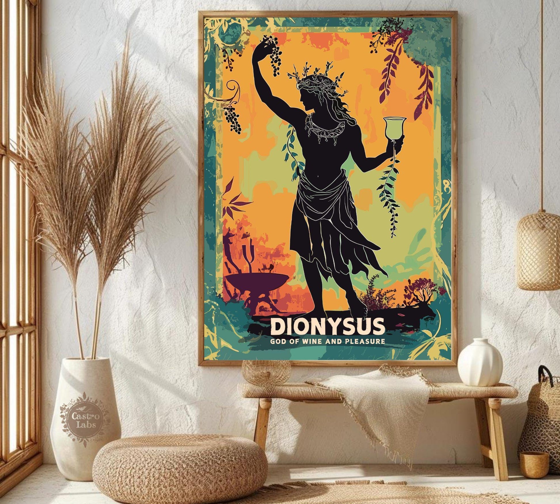 Dionysus God Poster, Greek God Dionysus