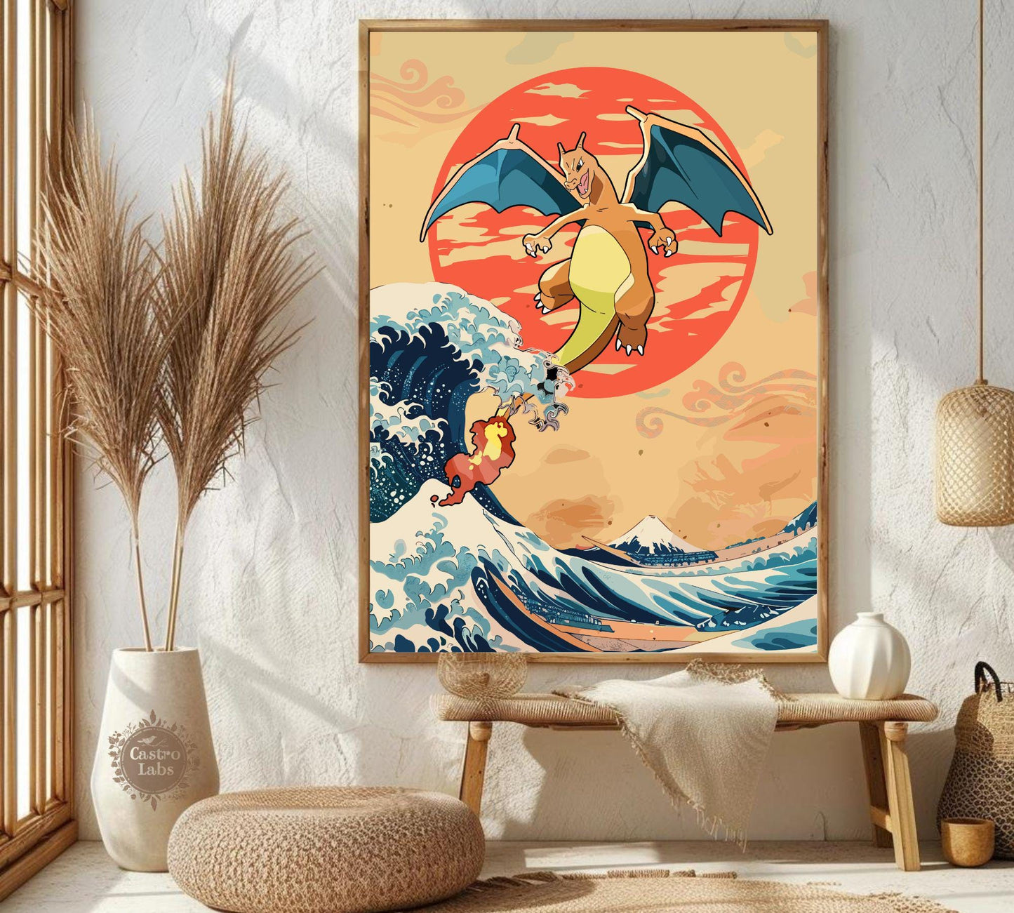 Charizard on The Great Wave of Kanagawa