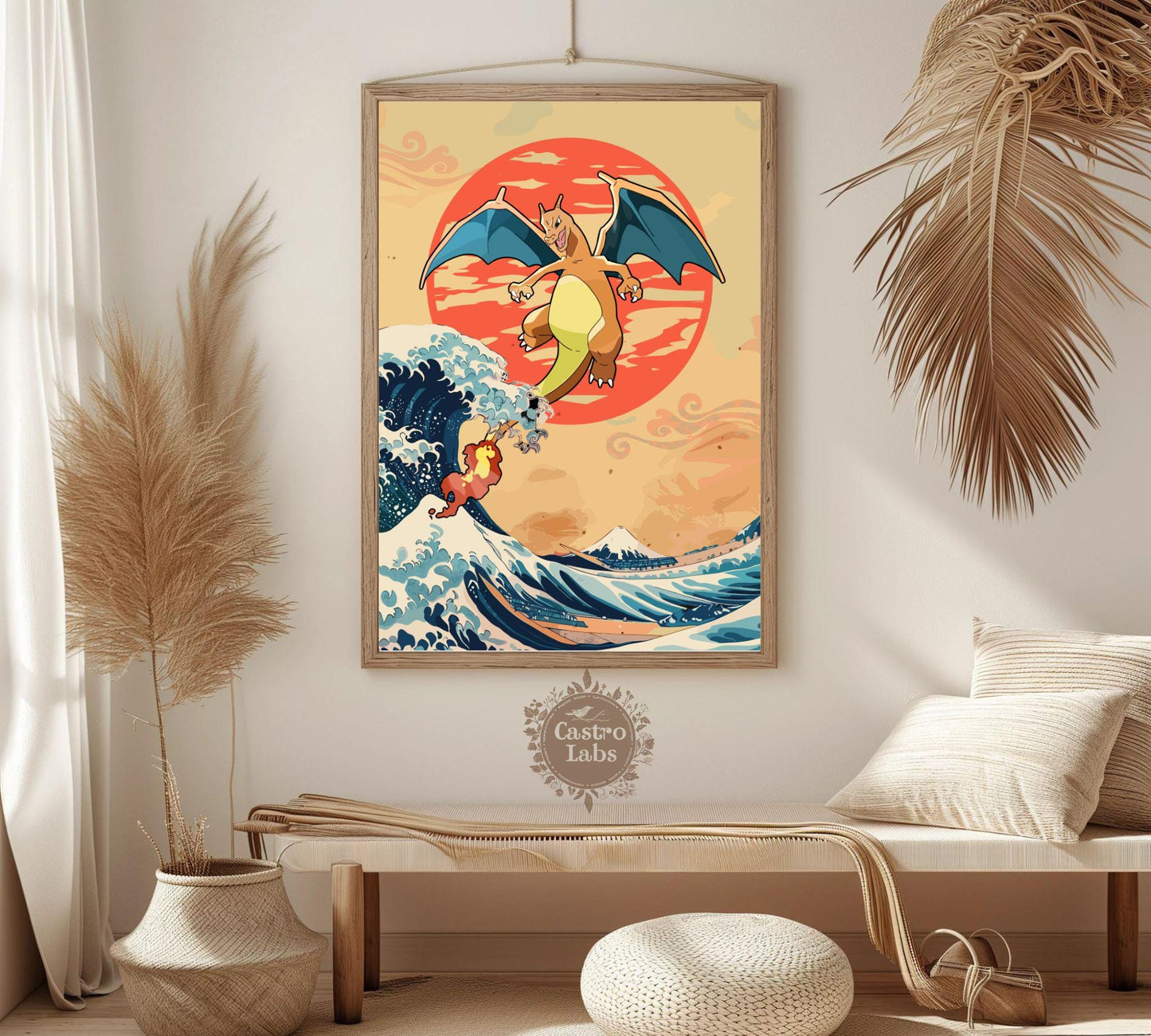 Charizard on The Great Wave of Kanagawa